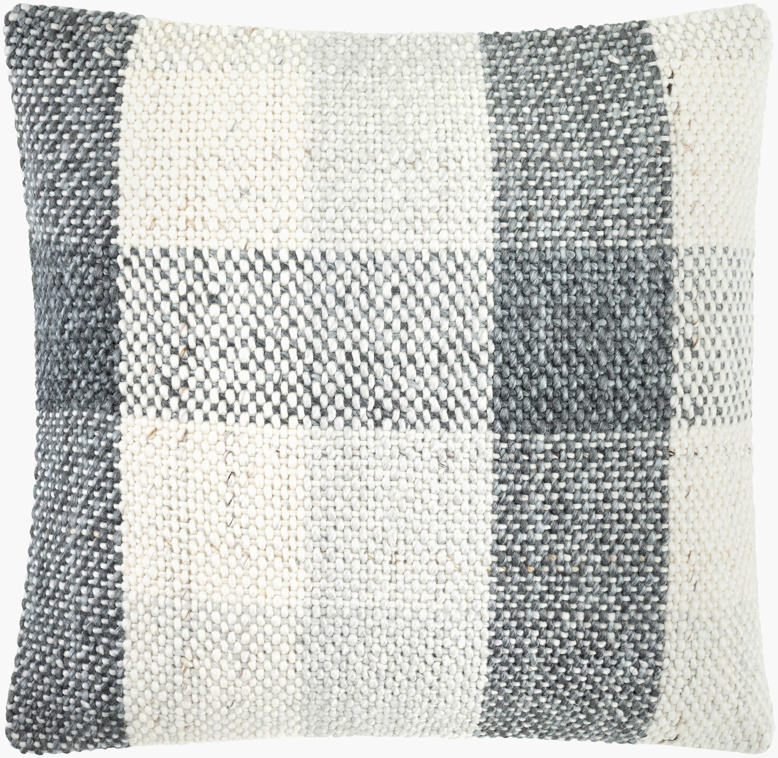 Light Gray Traditional Accent Pillow with cotton details for sofa bed or accent chair-0