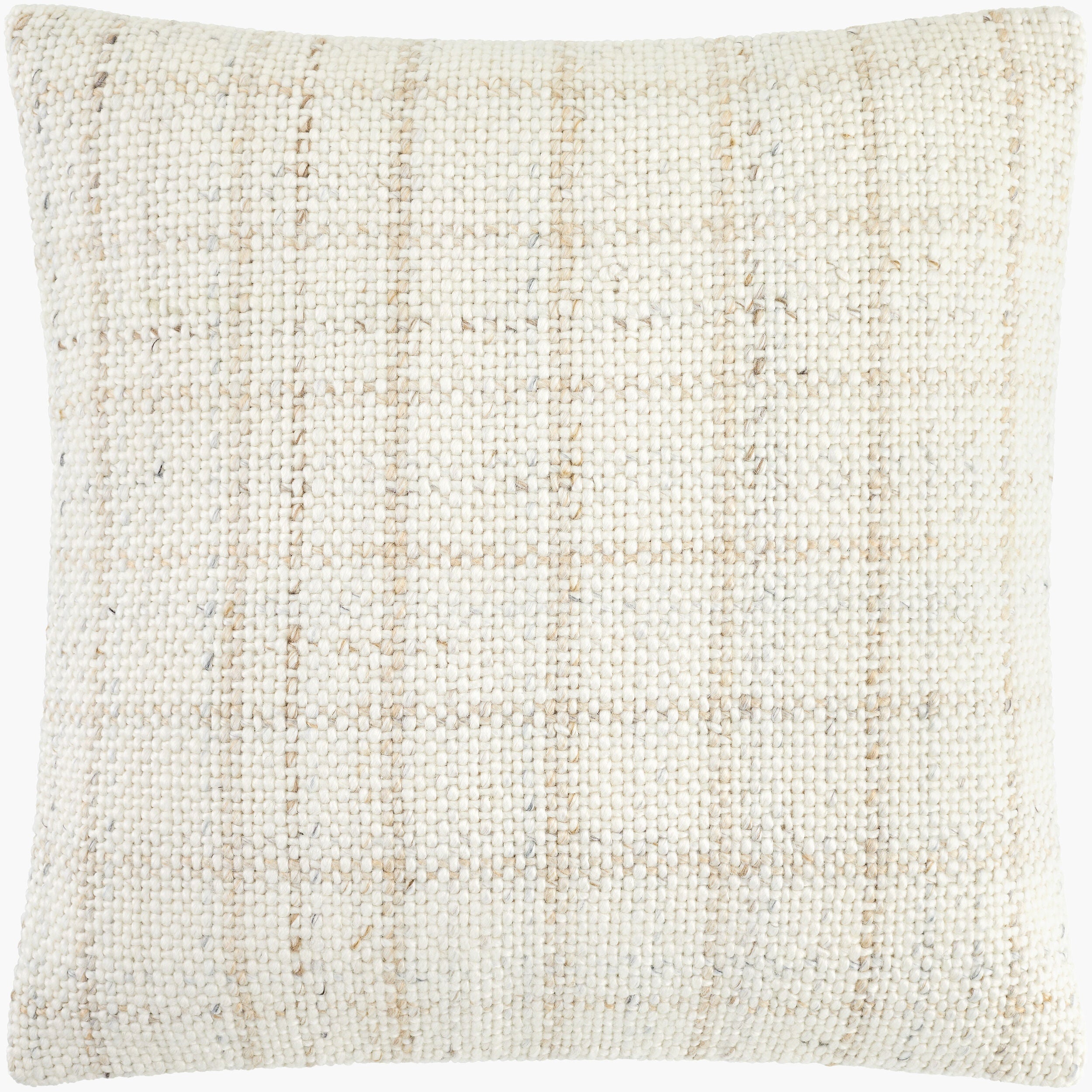 Bright Light Gray Modern Accent Pillow with cotton details for sofa bed or accent chair-0