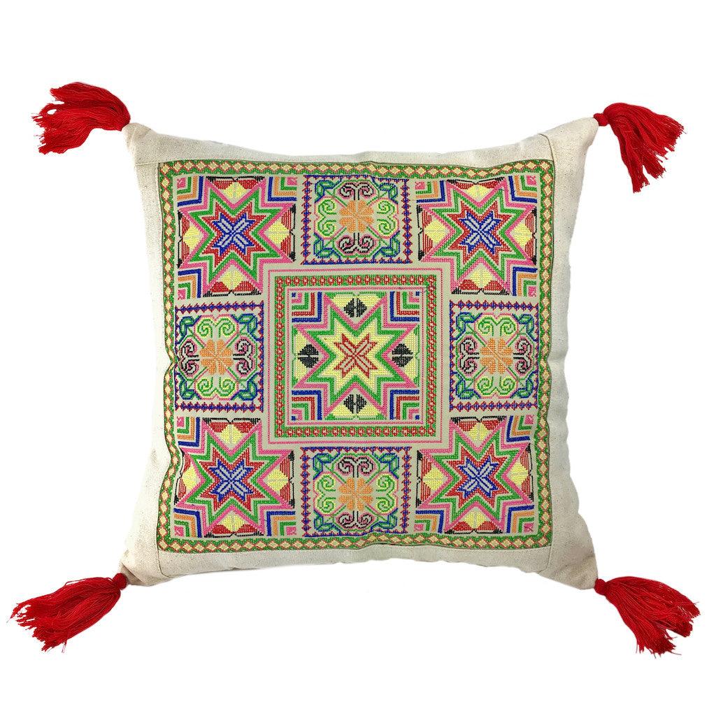 Needlepoint Tassel Pillow Cover - PRHOMZ