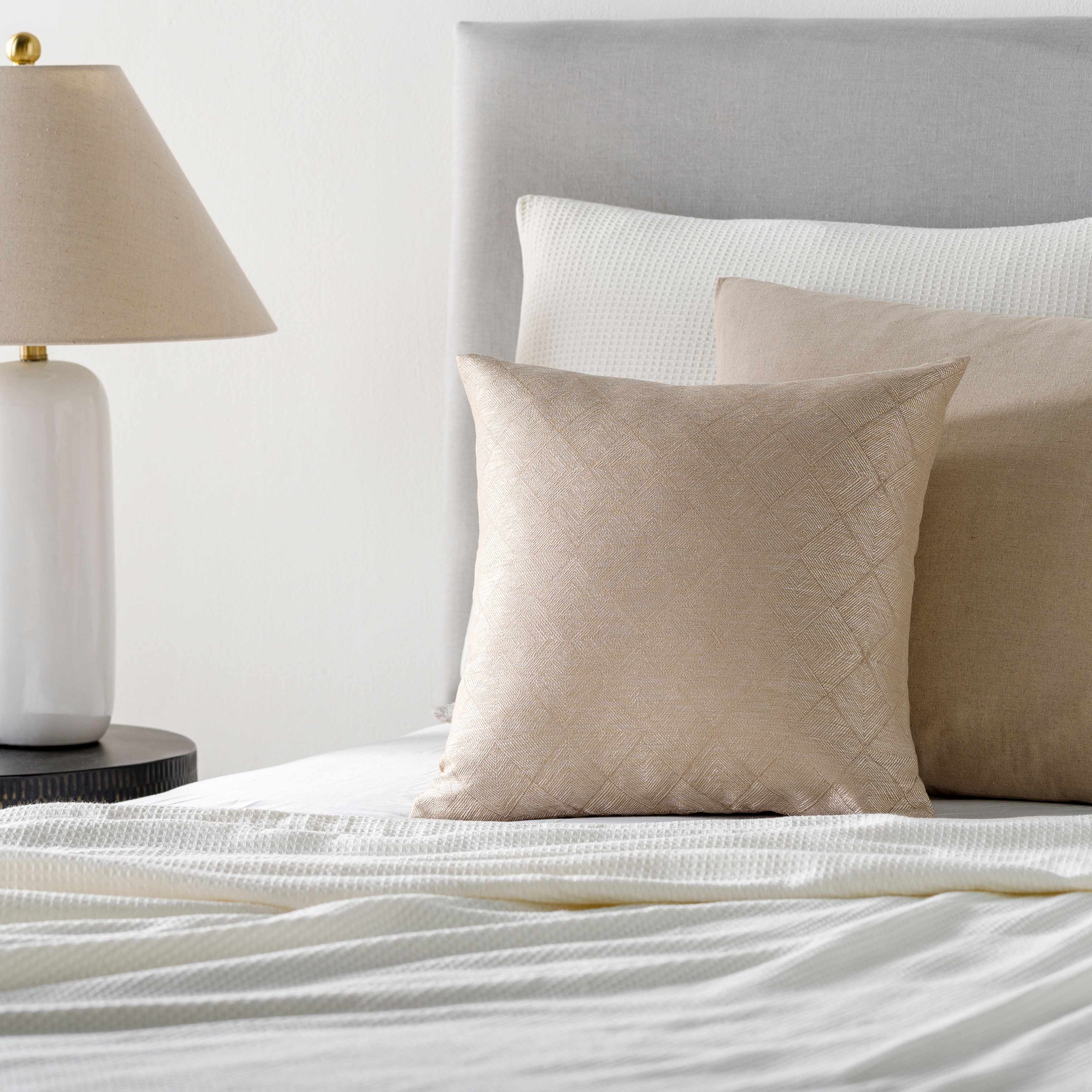 Bonaire Tan Diamond Pattern Pillow - Clearance-1