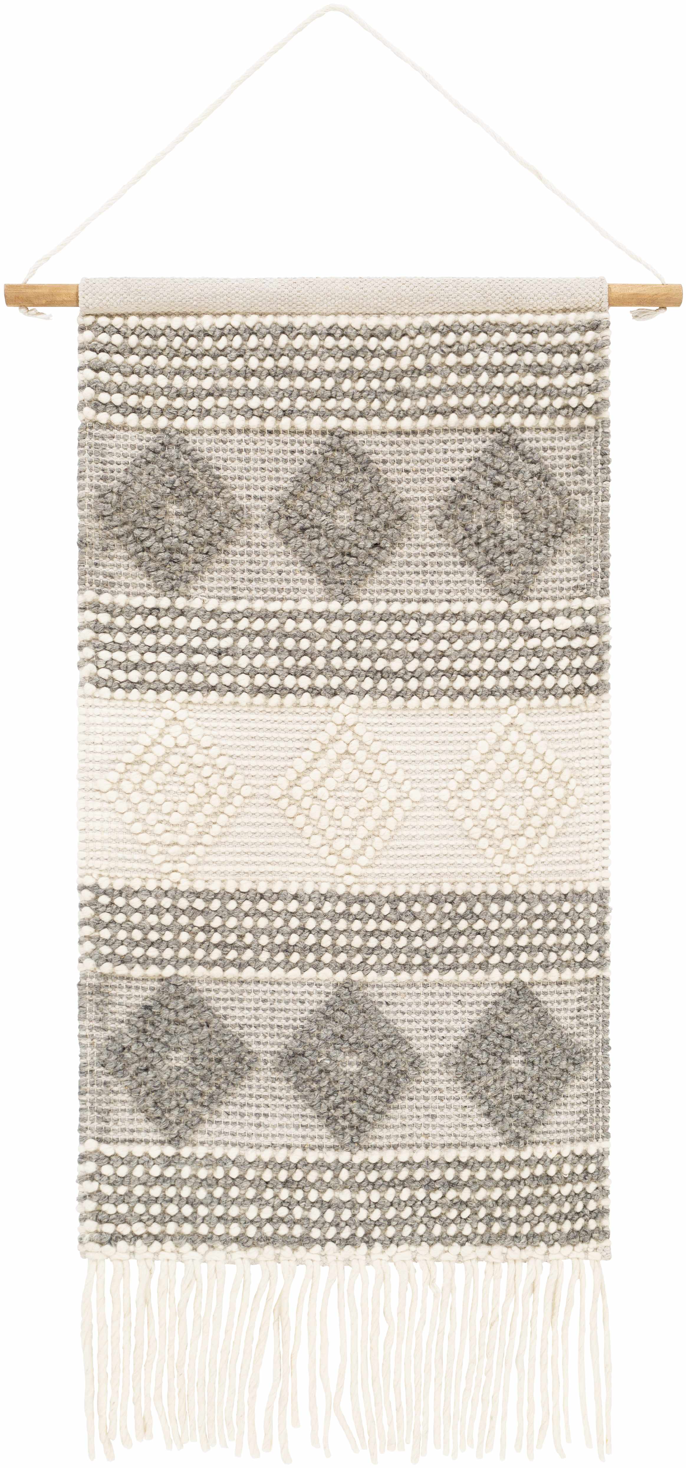 Boonesville Grey Diamond Pattern Wall Hanging-0