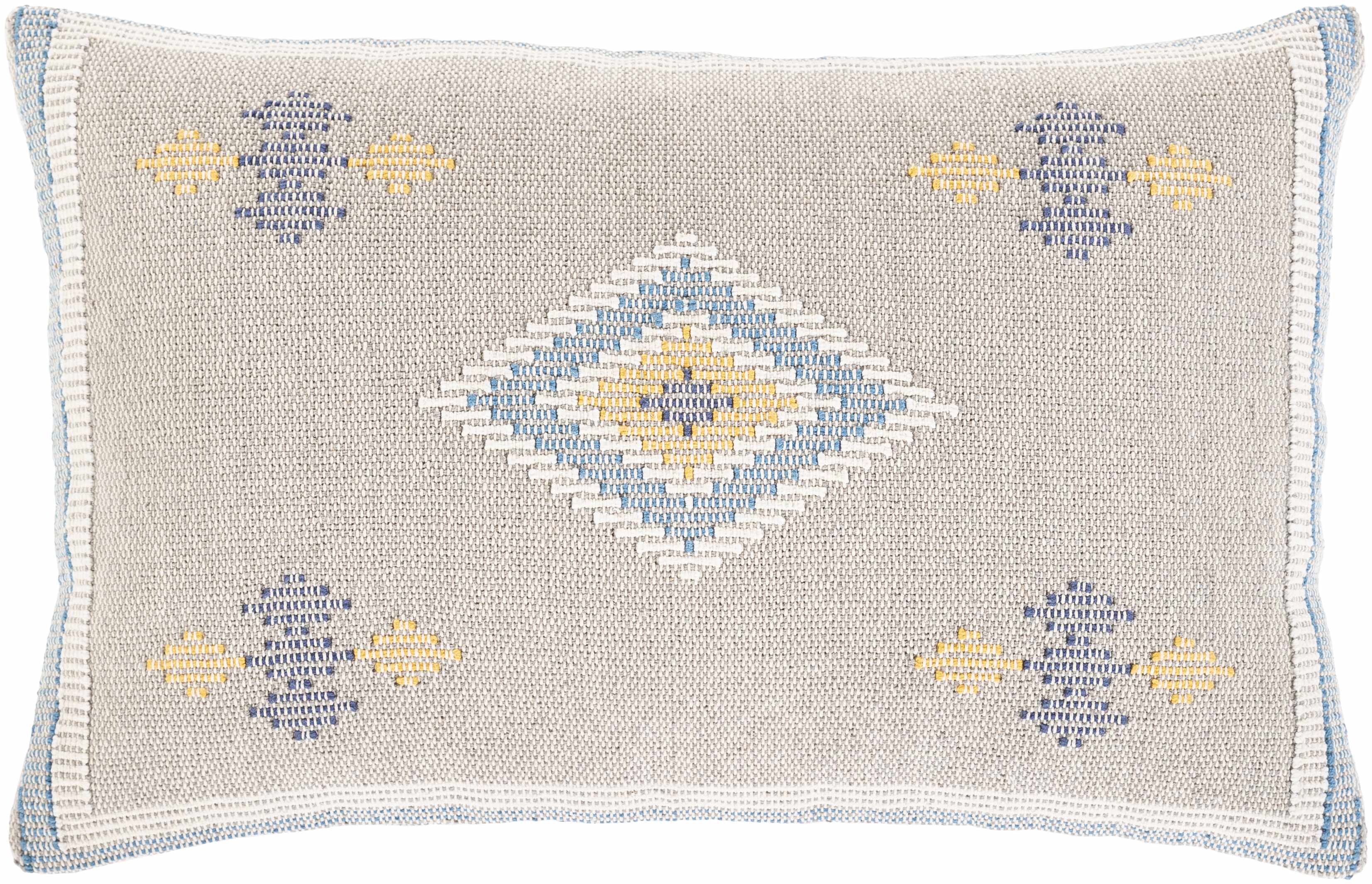 Boyanup Cream Geometric Embroidery Lumbar Pillow - Clearance-0