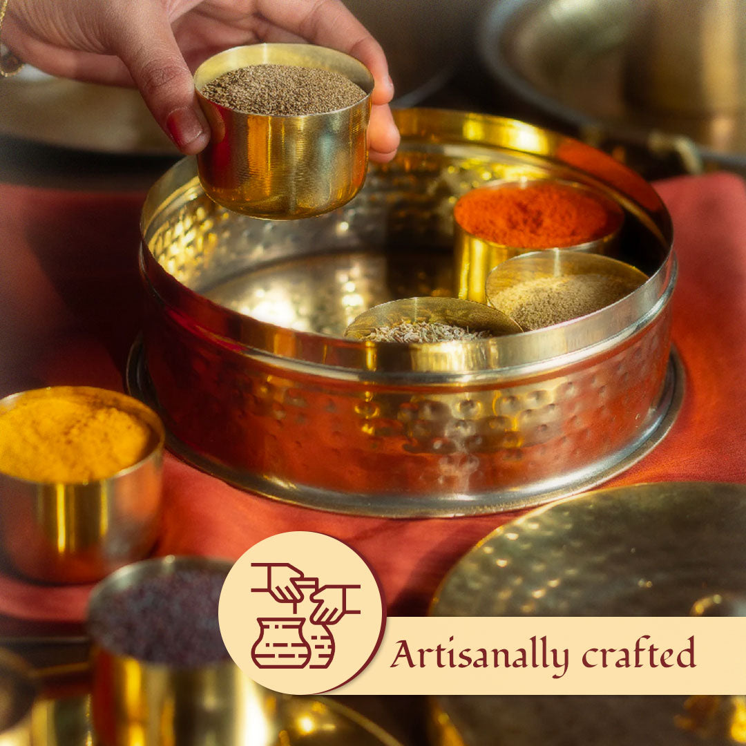 Brass Masala Daani / Spice Box-3