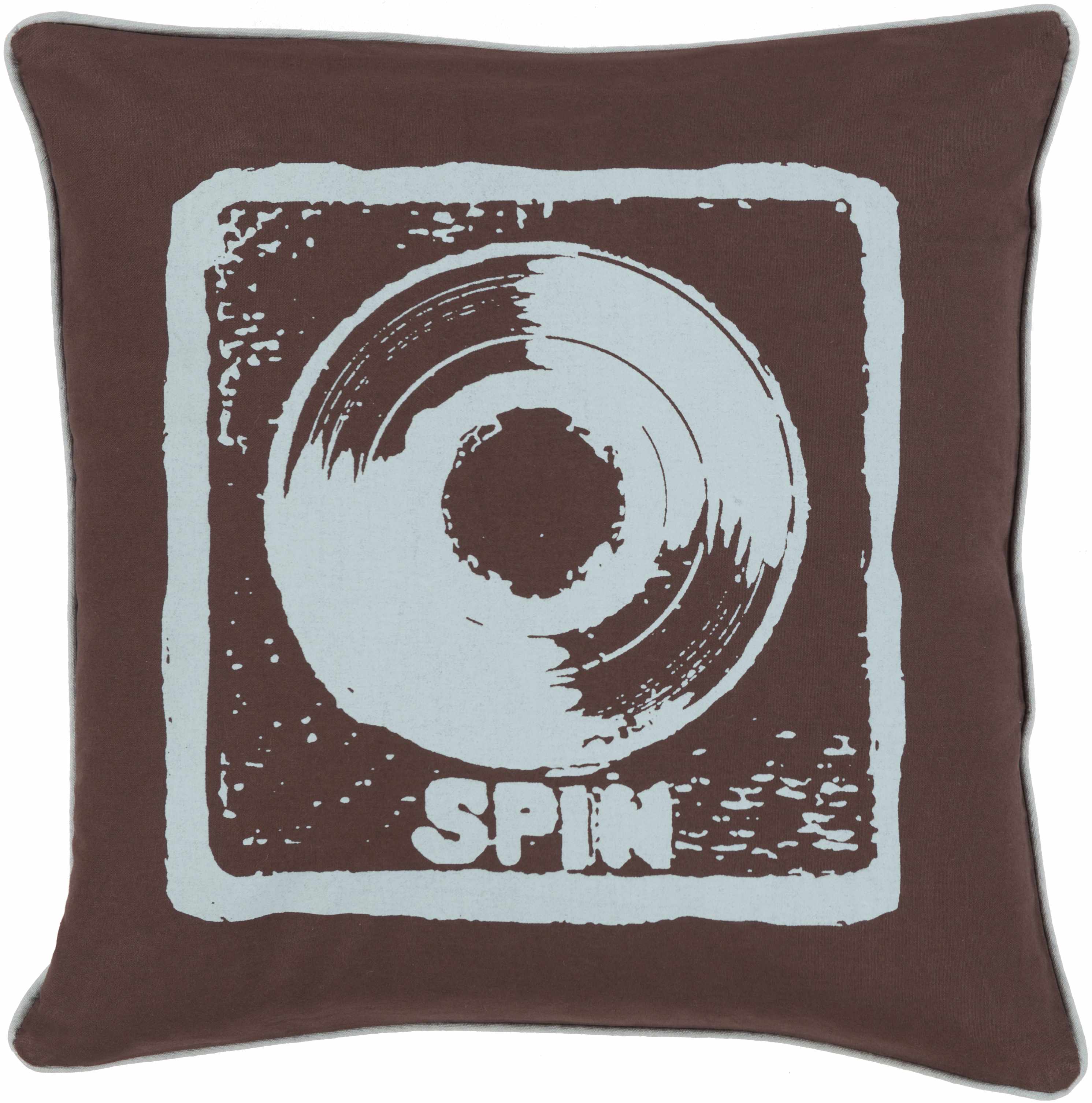 Brixworth Spin Black Vinyl Throw Pillow - Clearance-0