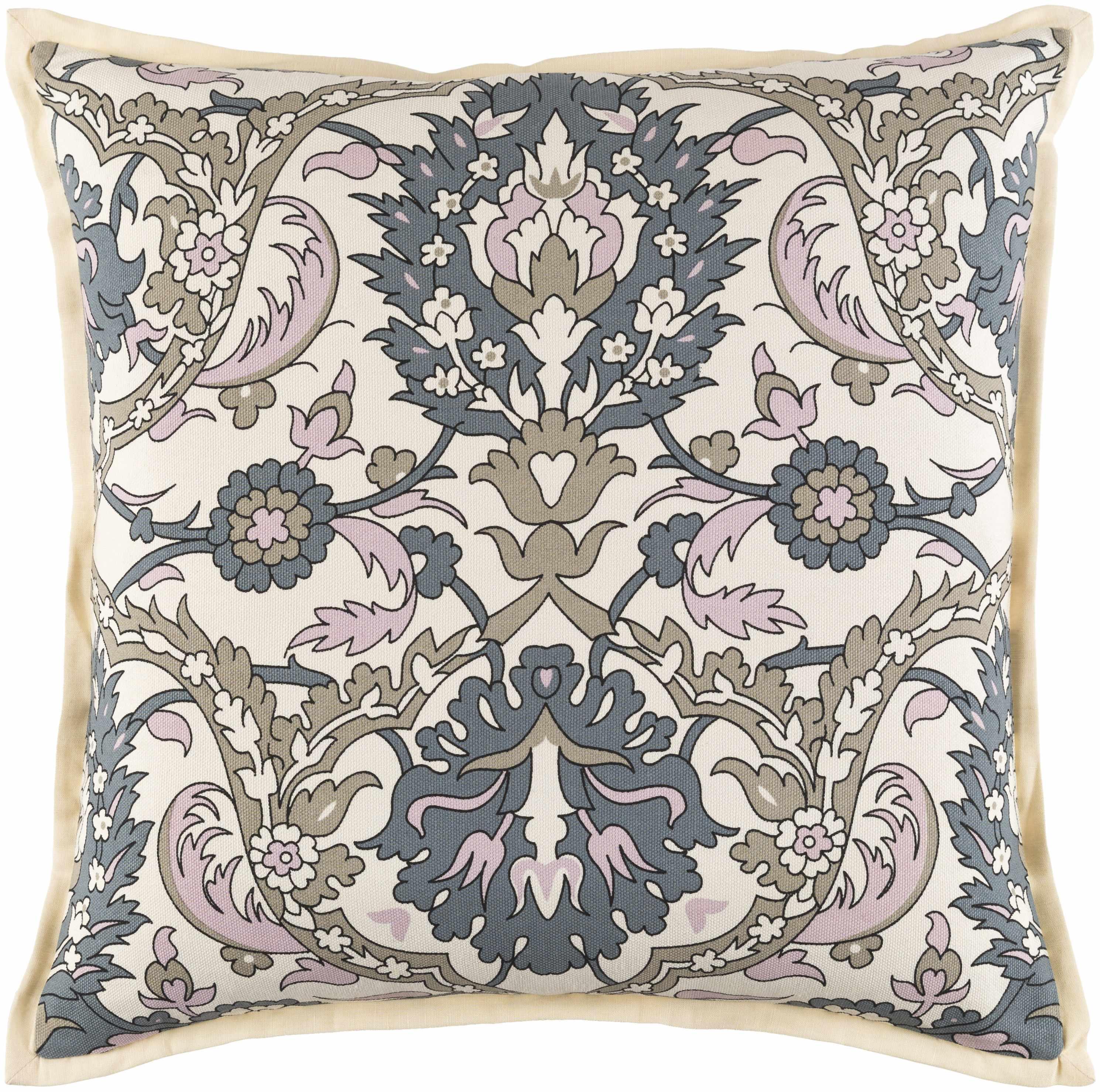 Brinkley Pastel Bohemian Floral Square Throw Pillow - Clearance - PRHOMZ