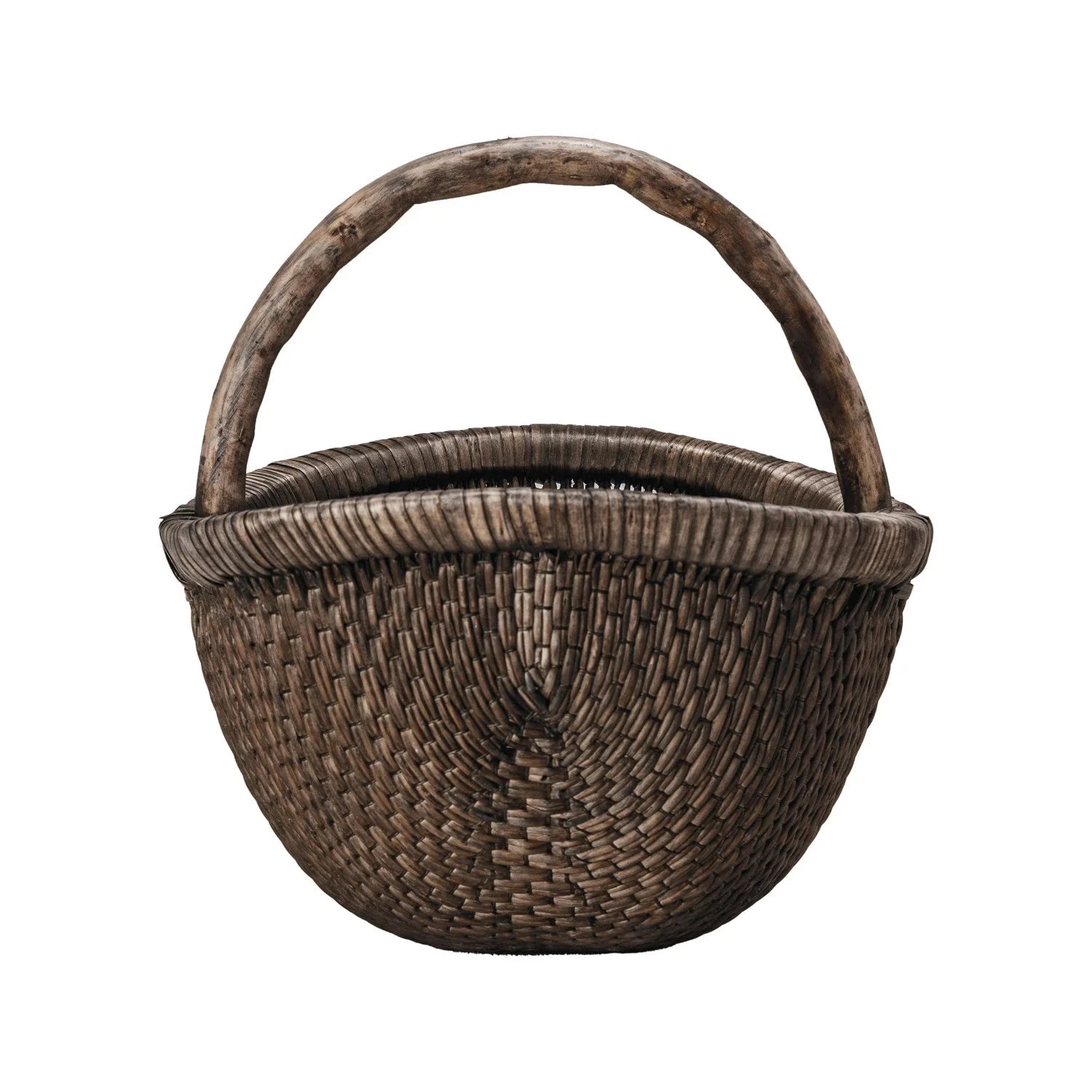 Brodi Decorative Hand-Woven Wicker Basket – Vintage Reproduction, Antique Finish