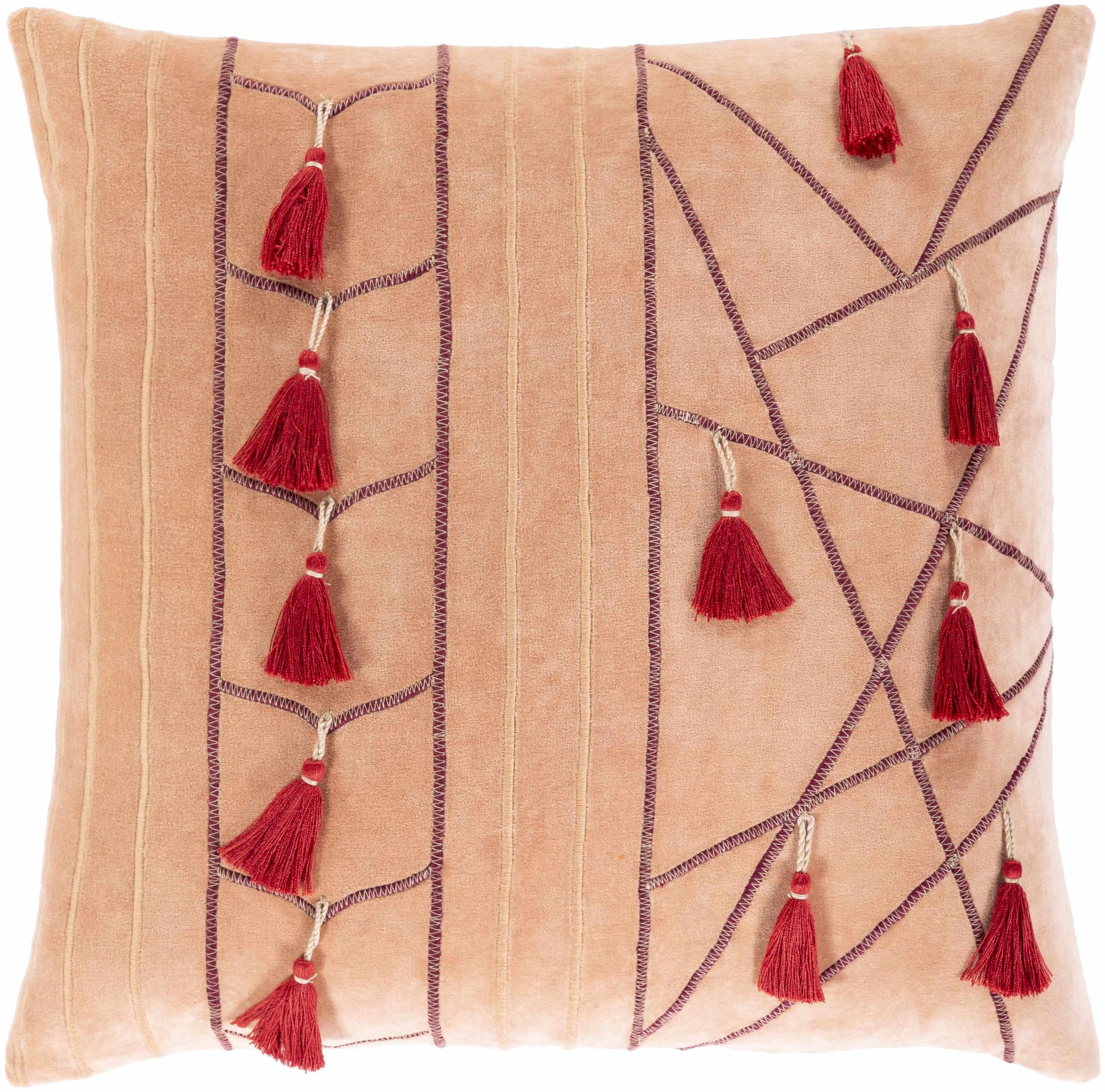 Berryton Blush Geometric Tassel Throw Pillow - Clearance - PRHOMZ