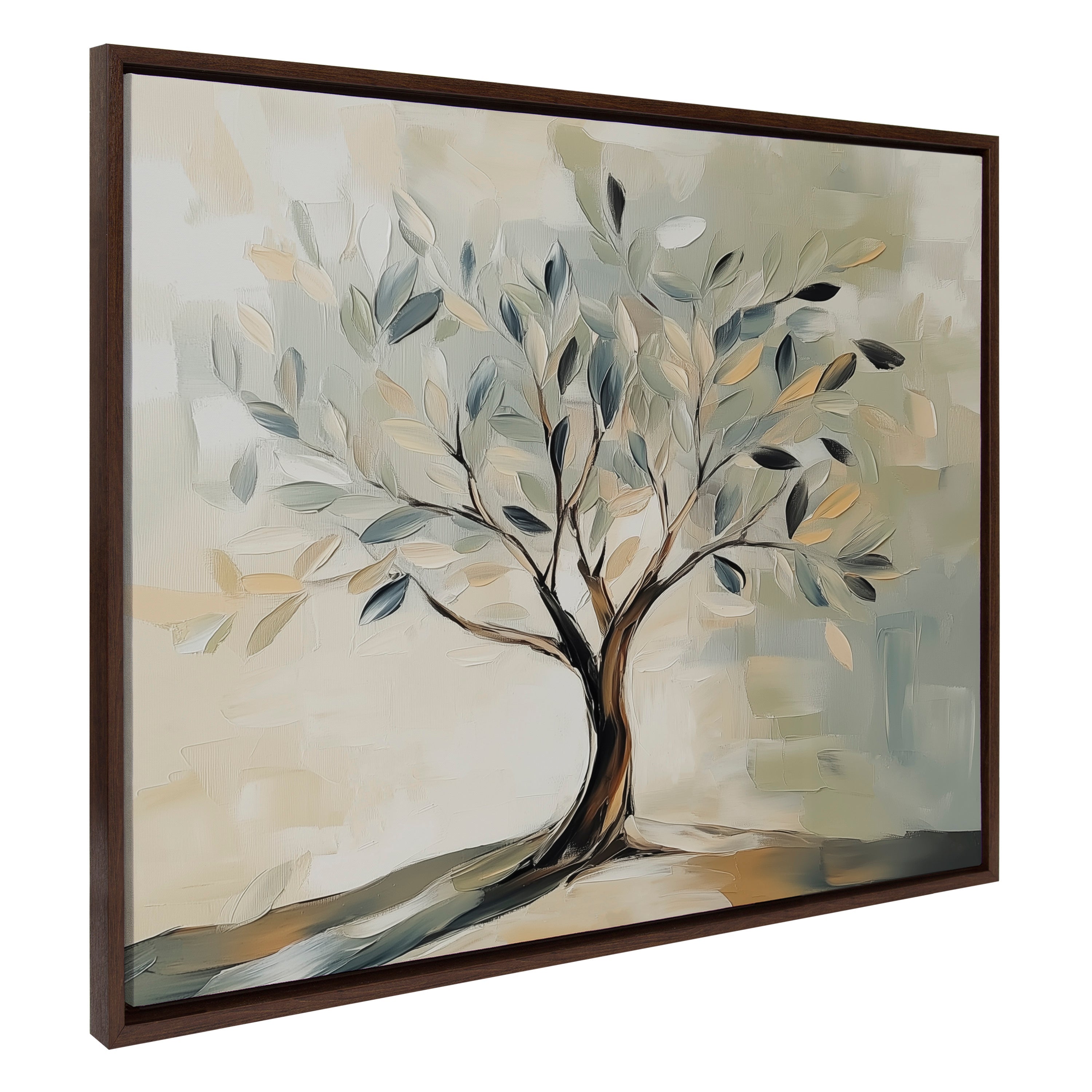 Sylvie Olive Tree Abstract Landscape Framed Canvas by The Creative Bunch Studio