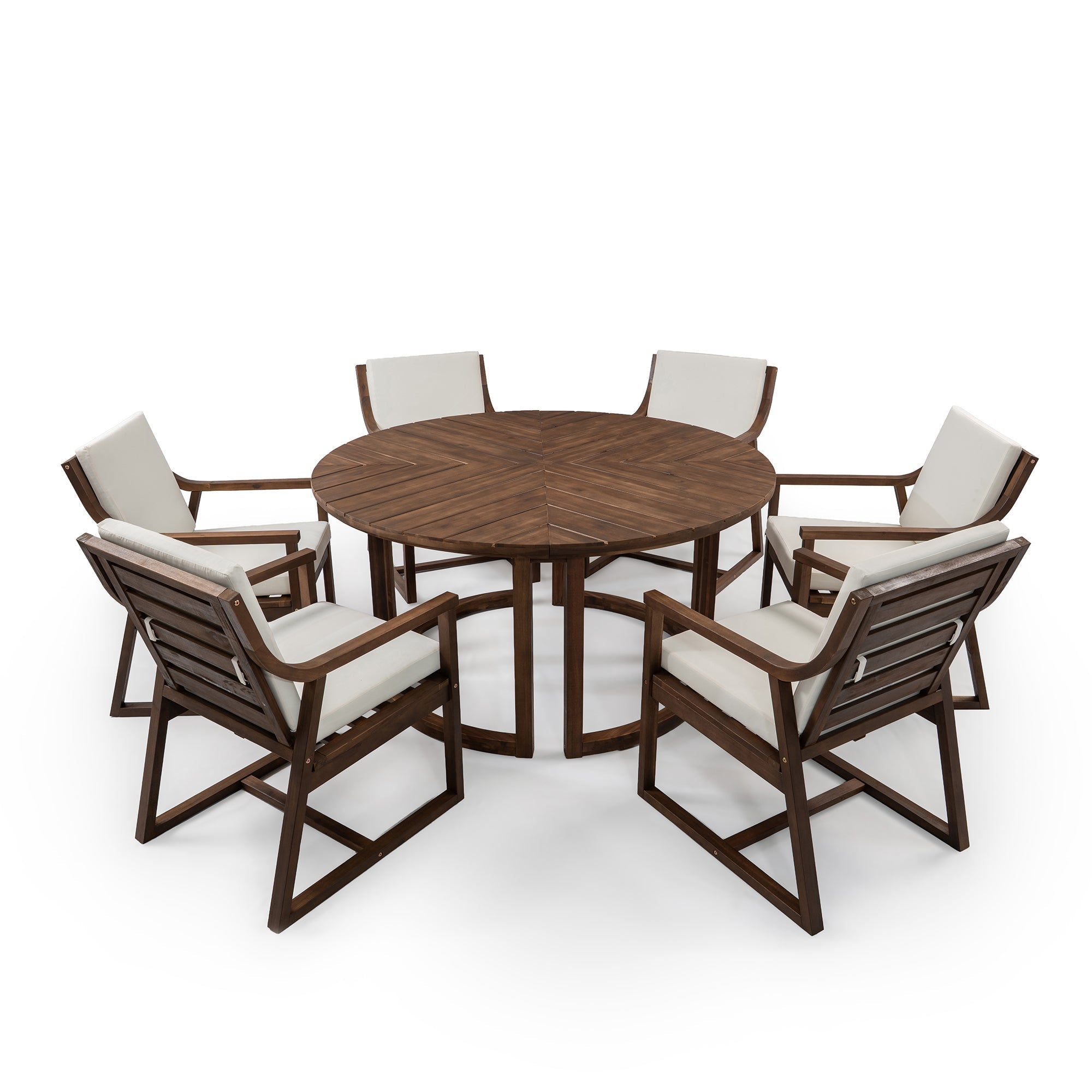 TREXM Patio Dining Table Set for 6 with Umbrella Hole