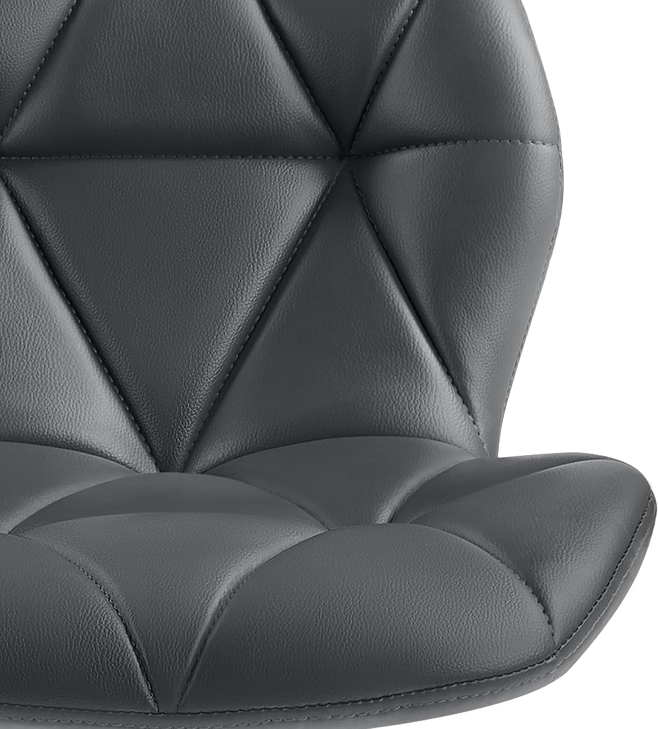 Grey PU Leather Bar Stool Set of 2 Height Adjustable Swivel