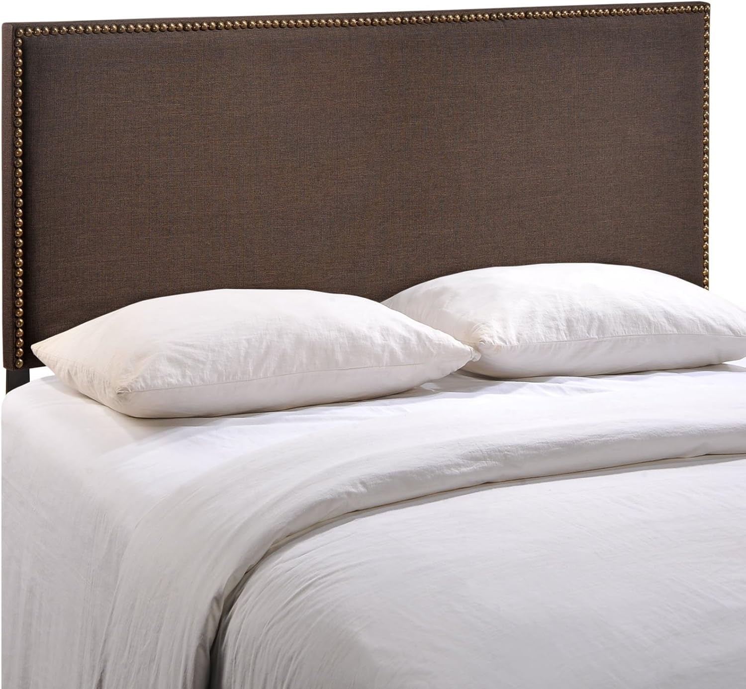 Elegant Upholstered Queen Headboard with Nailhead Trim