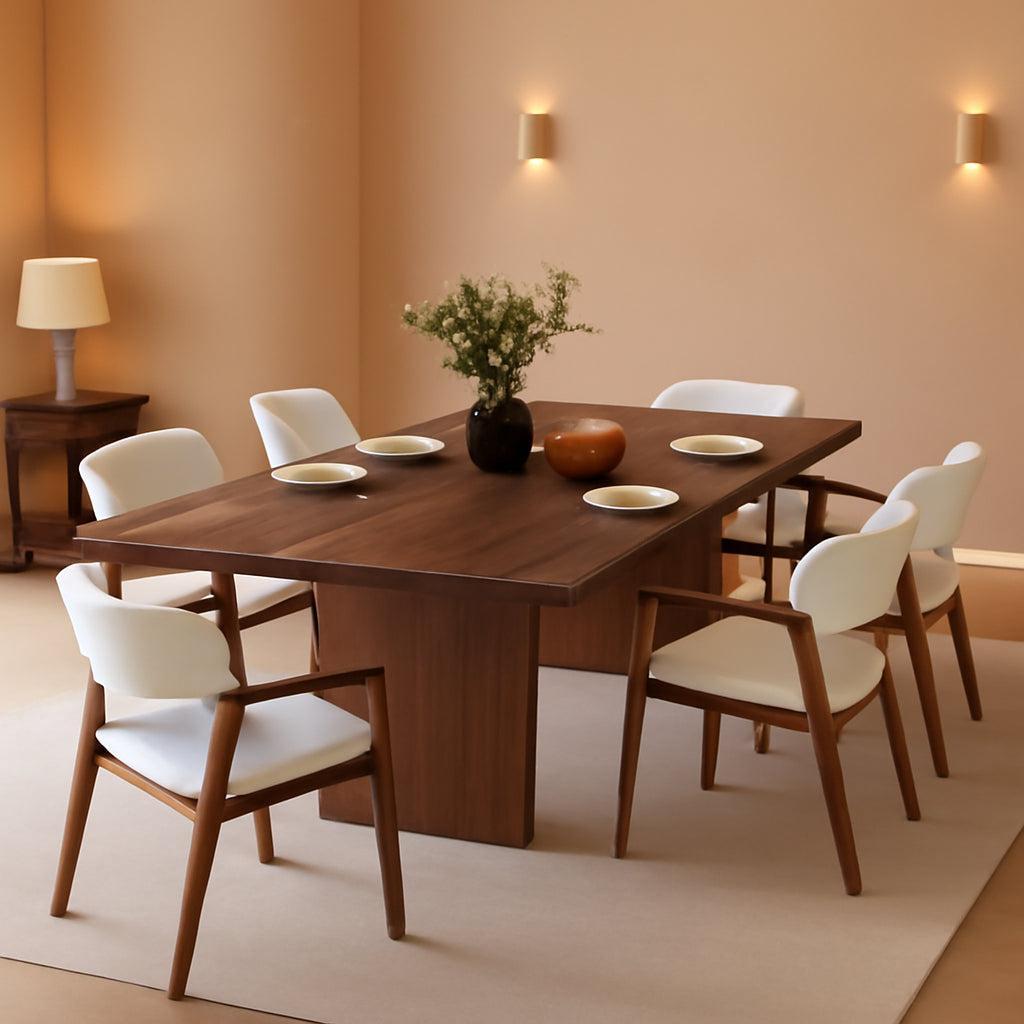 Expandable Dining Table For 6 To 8 Seater Brown Engineered Wood