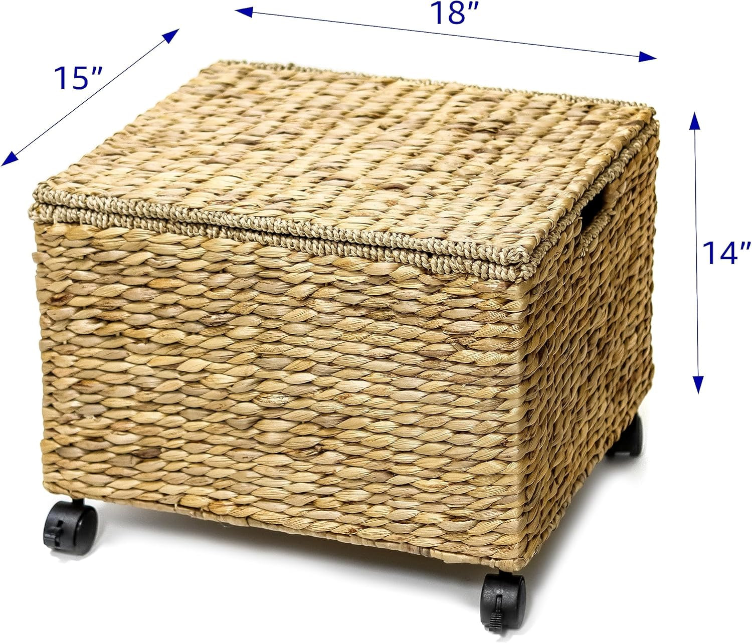 Wicker Rolling File Box Letter Size Natural For Office