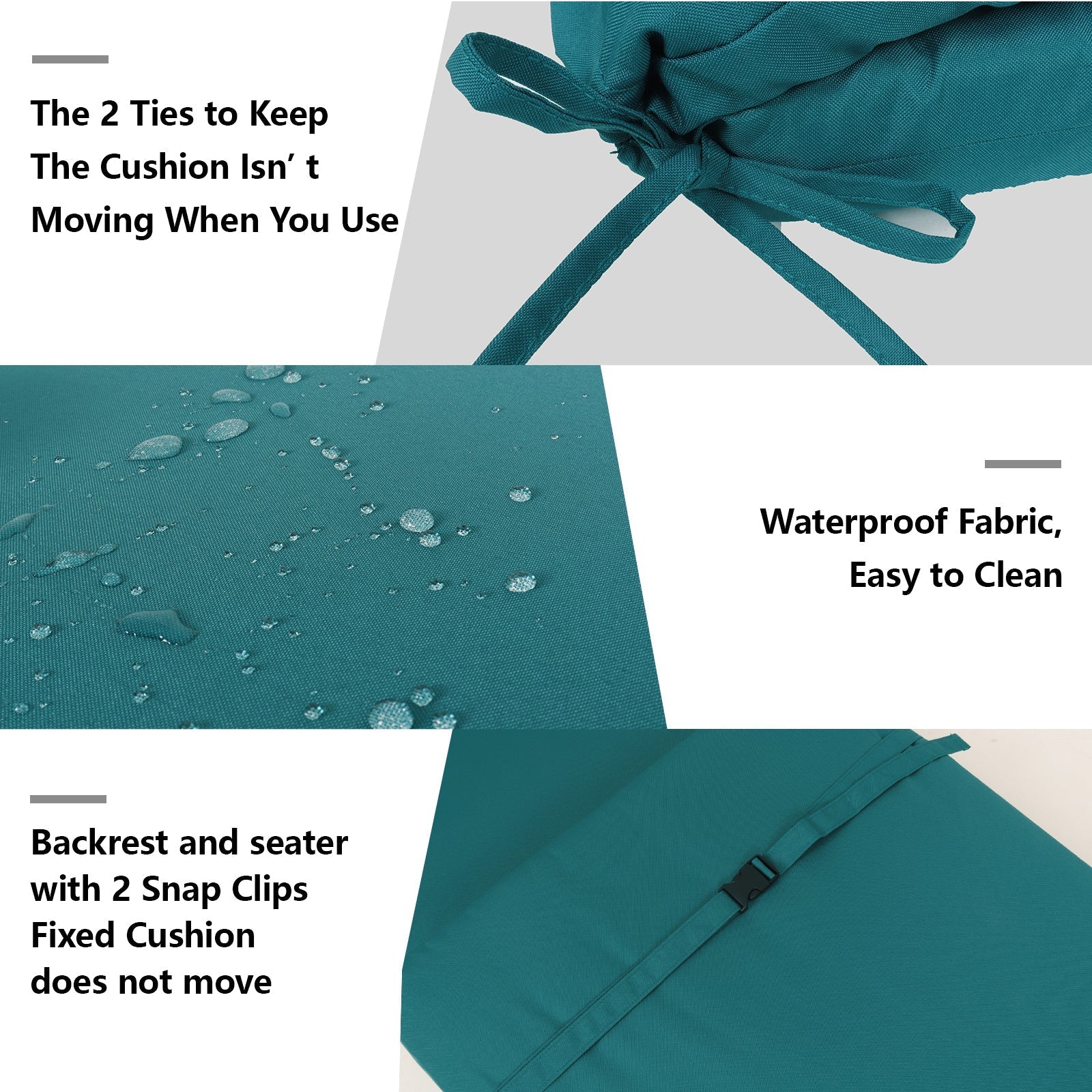 2-Piece Outdoor Chaise Lounge Cushion Set, Smoke Blue