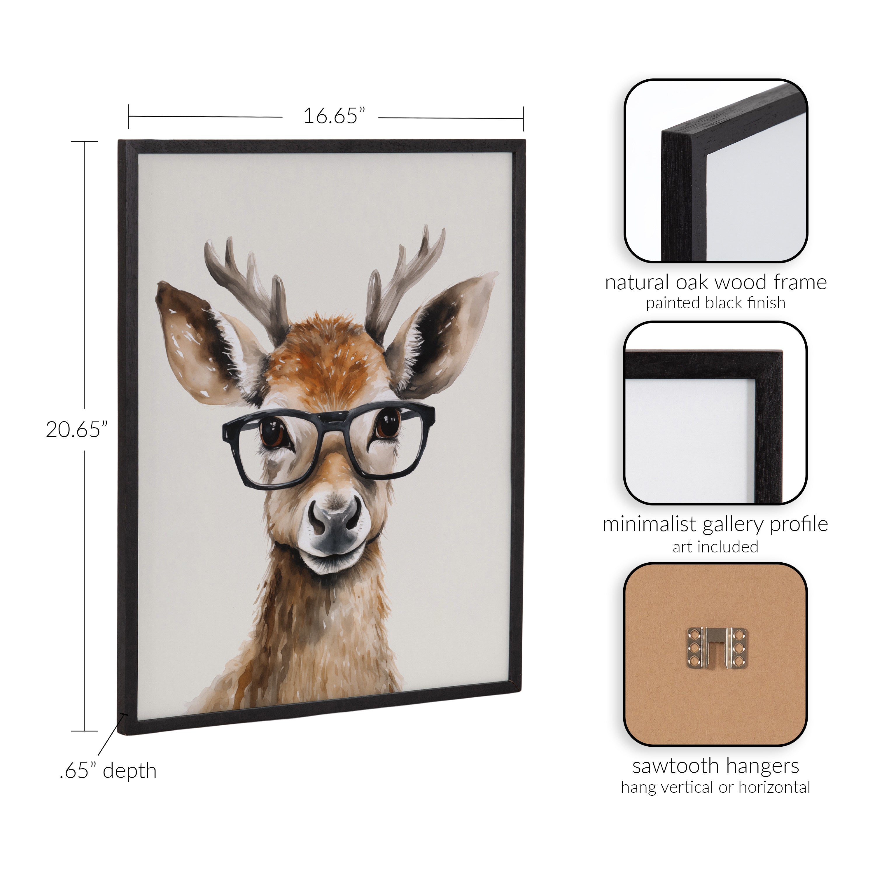 Gallery Cute Deer Wearing Glasses Print by The Creative Bunch Studio