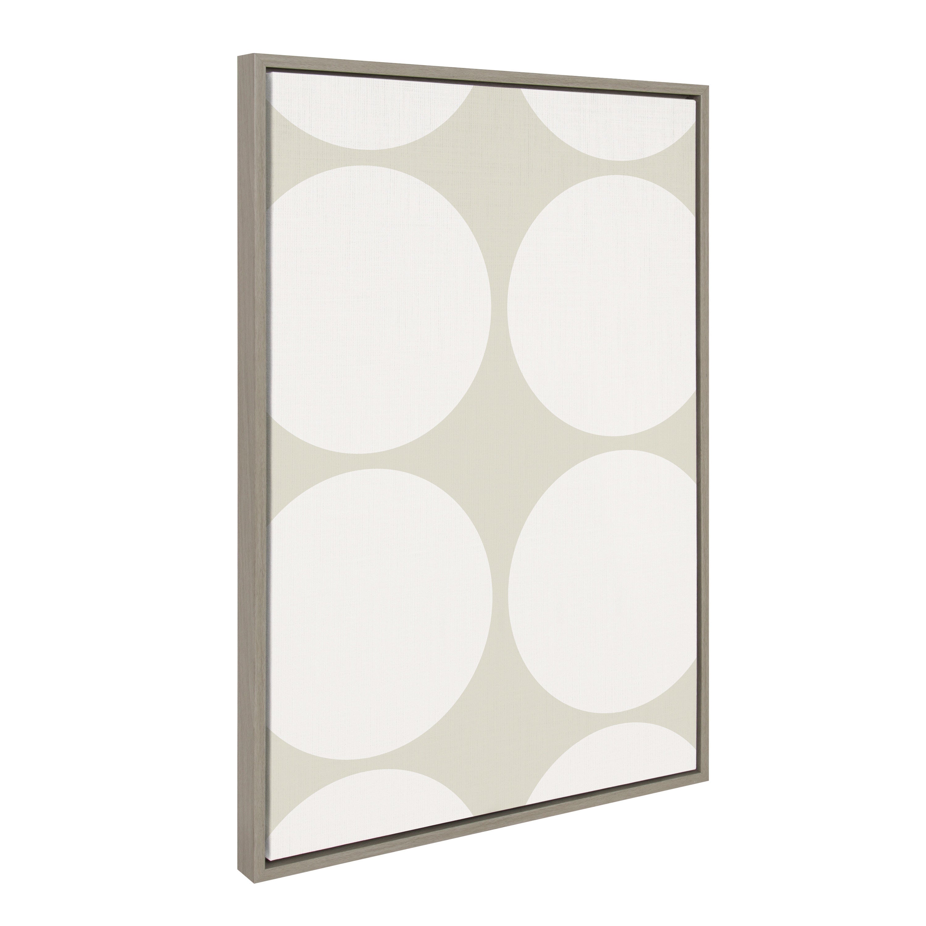 Sylvie Elevated Modern Neutral Dots, Neutral Pattern No 2 and Neutral Stained Glass Framed Canvas by The Creative Bunch Studio