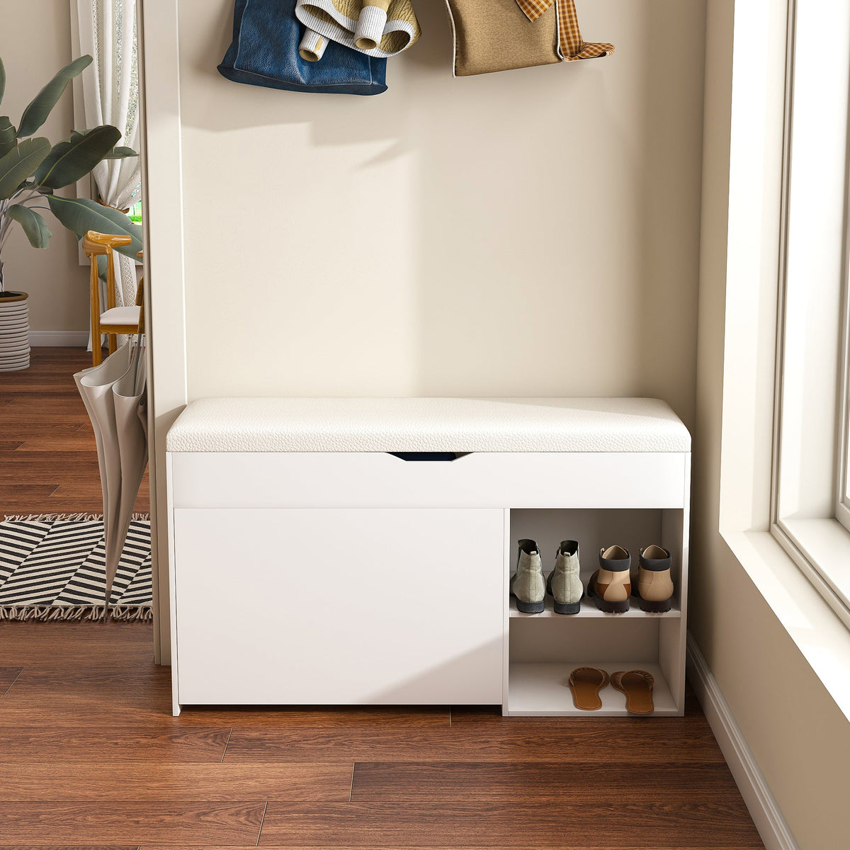 Entryway Bench with Shoe Storage