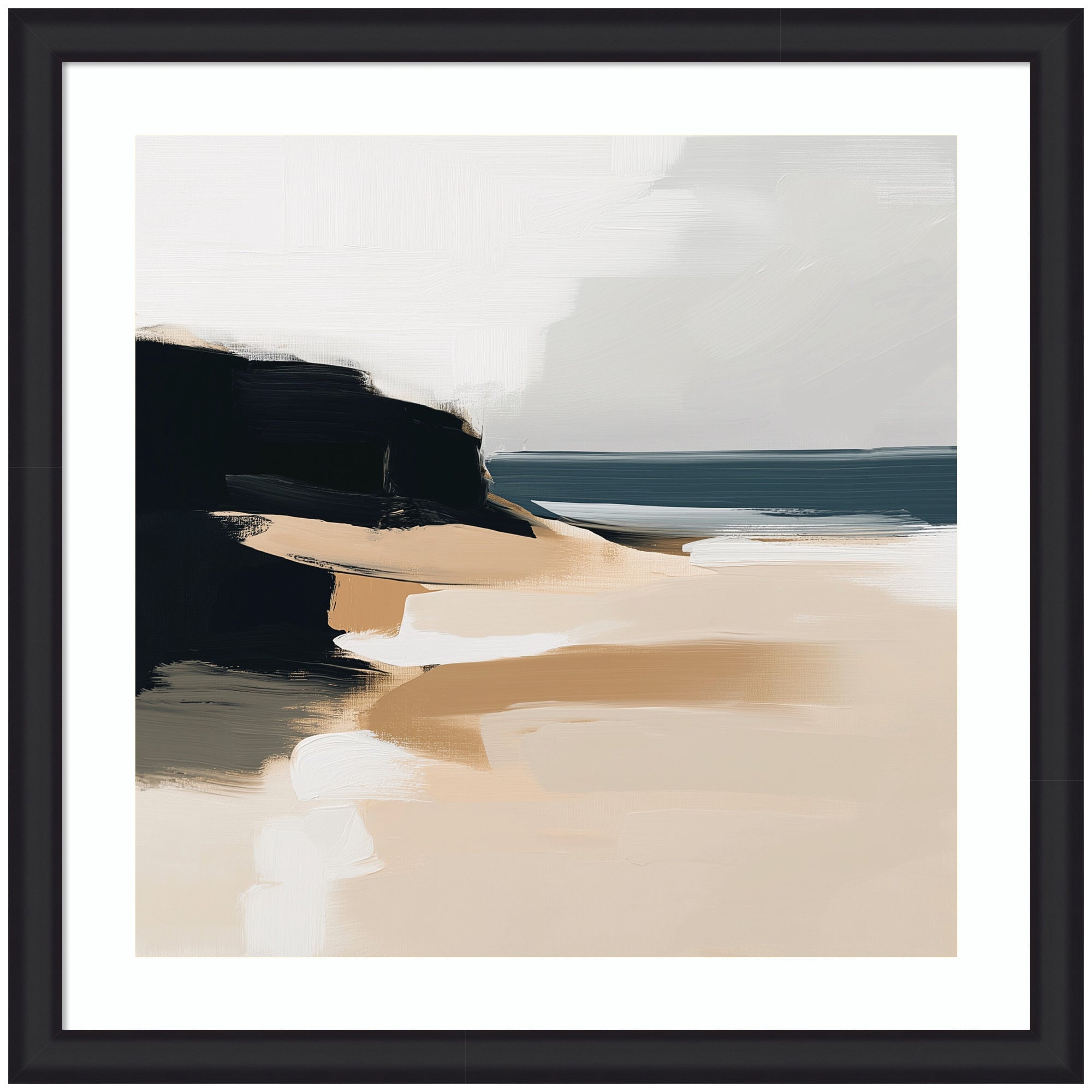 Framed Art Coastal Sand Modern Abstract Landscape I by The Creative Bunch Studio