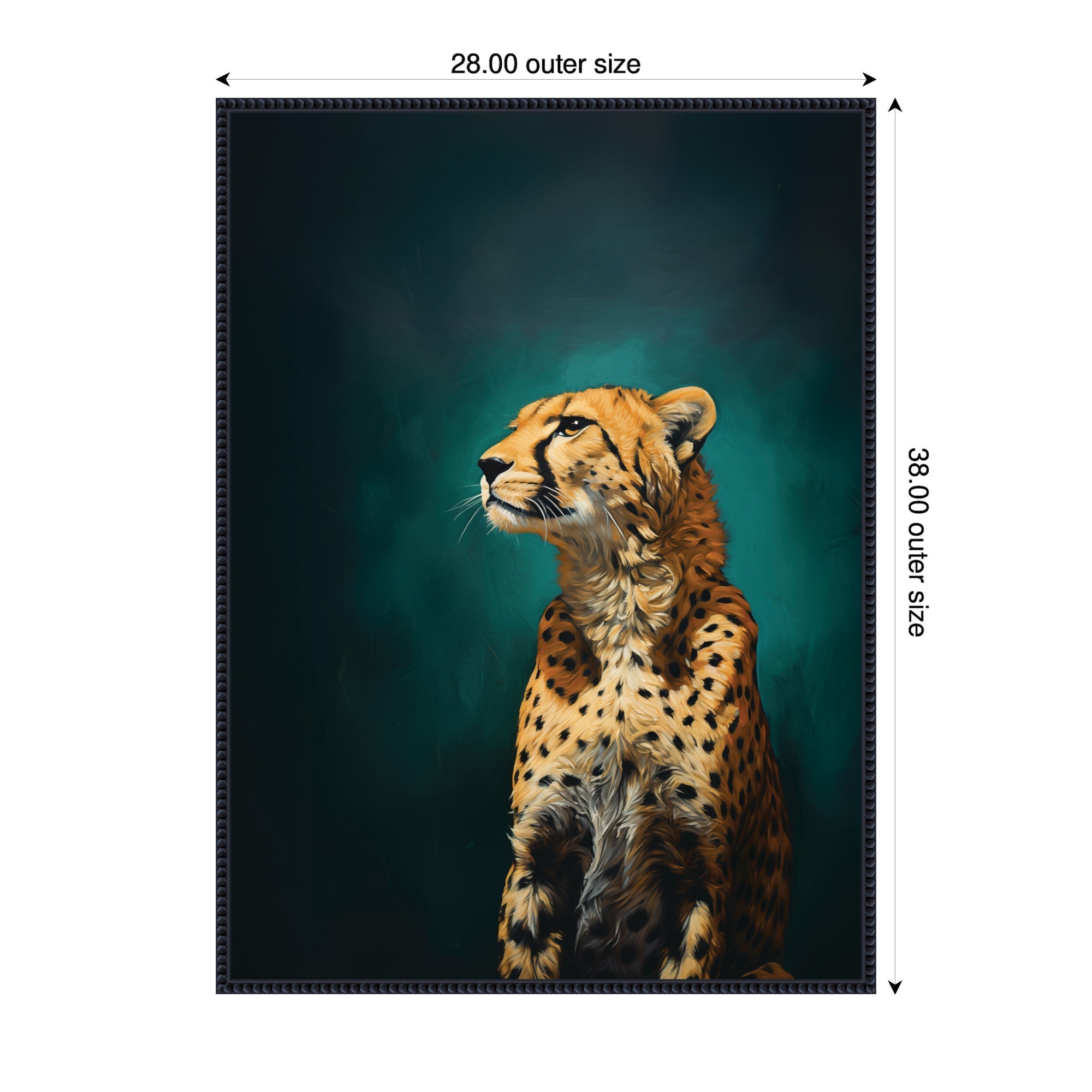 Twilight Teal Leopard by The Creative Bunch Studio Framed Canvas Wall Art Print