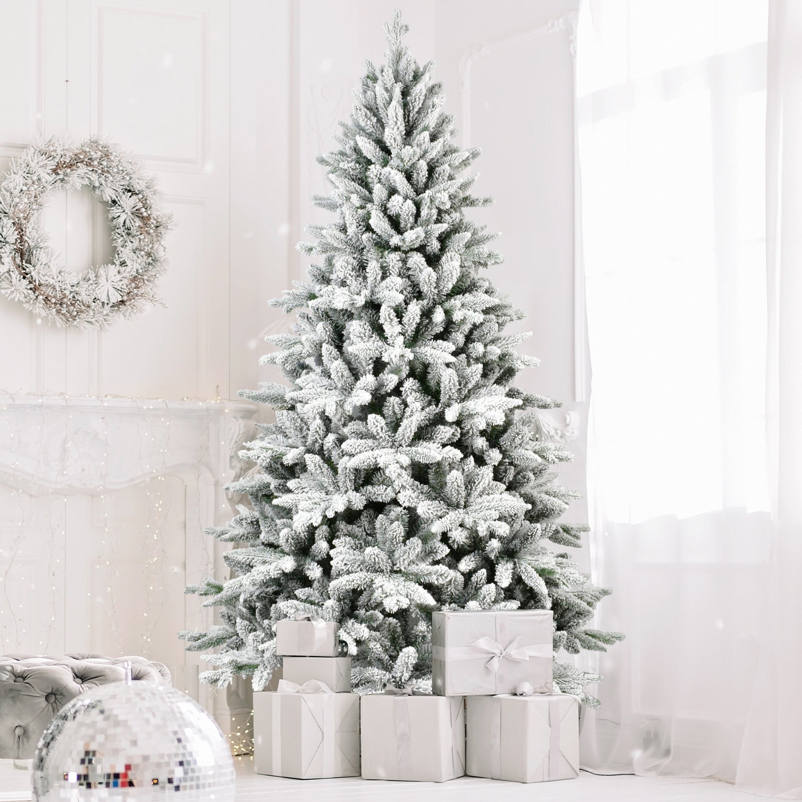 7ft Flocked Christmas Tree with 1514 Tips
