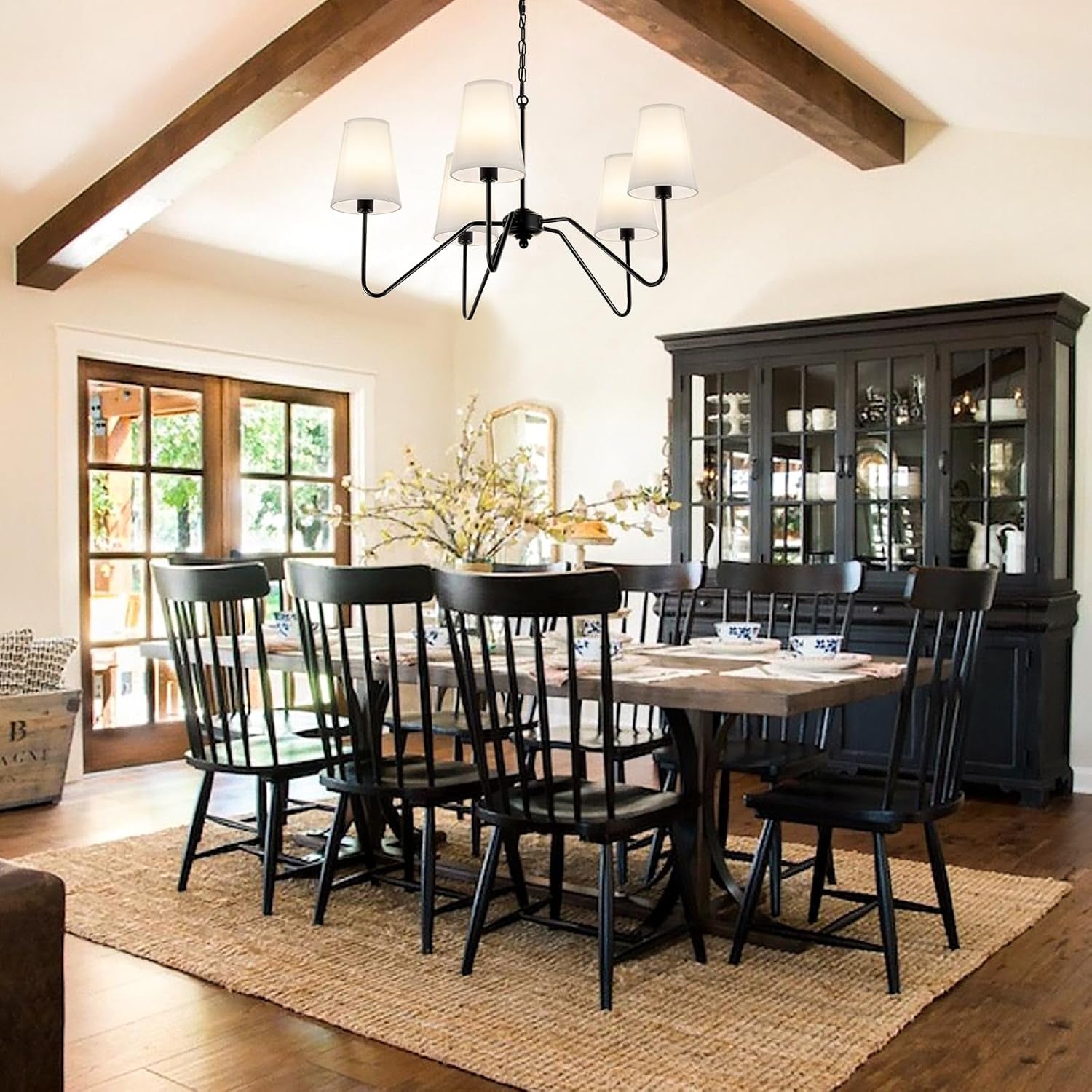 Dining Room Pendant Chandelier Five Arm Thirty Inch-4