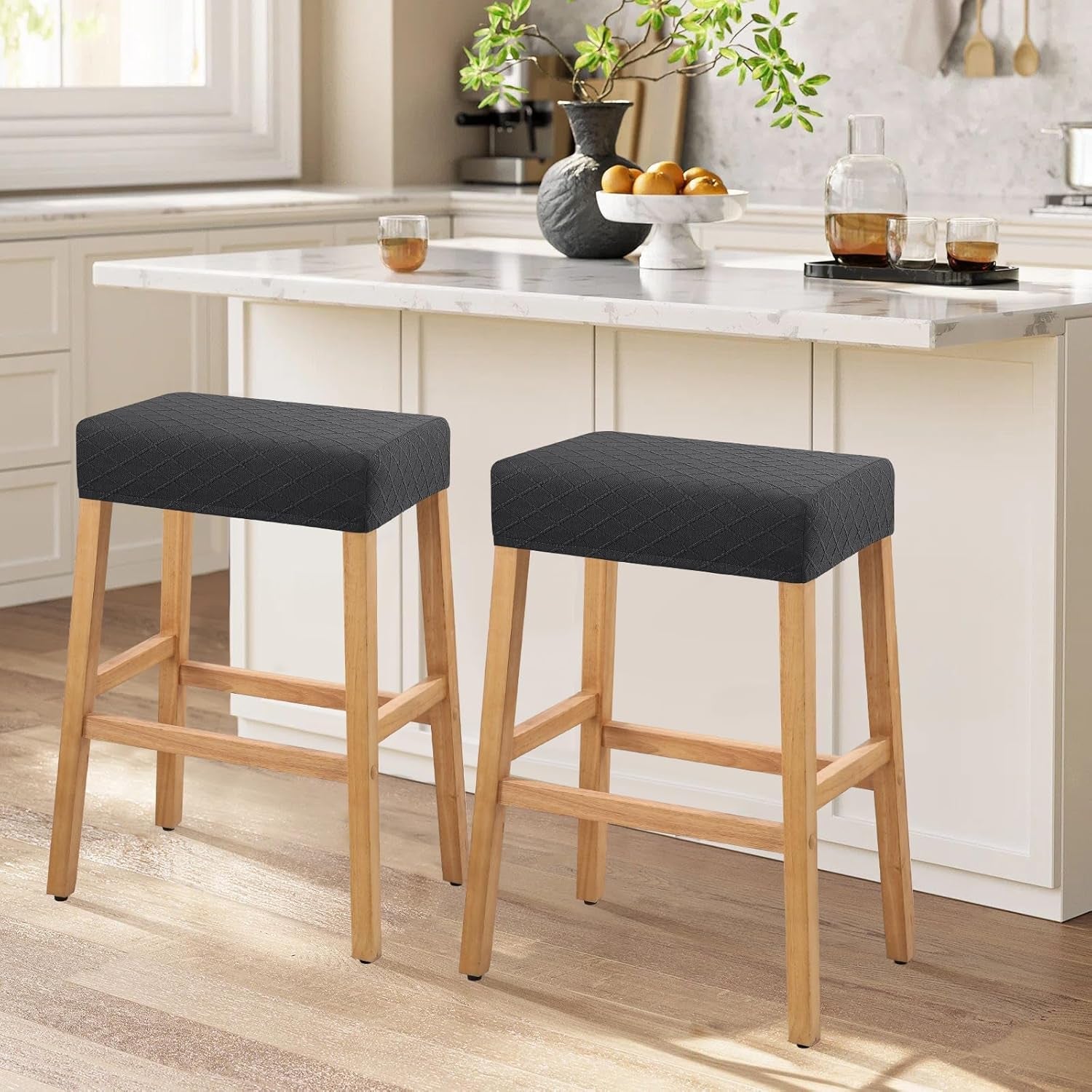 Stretch Waterproof Bar Stool Covers 2 Pack For Counter
