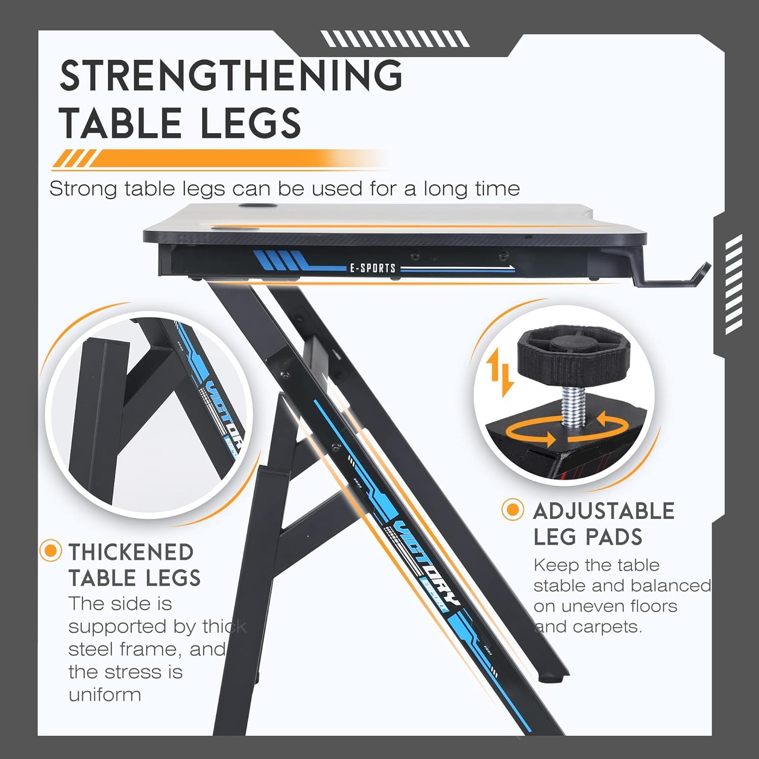 47x23 Gaming Desk Cup Holder For Home Office Setup