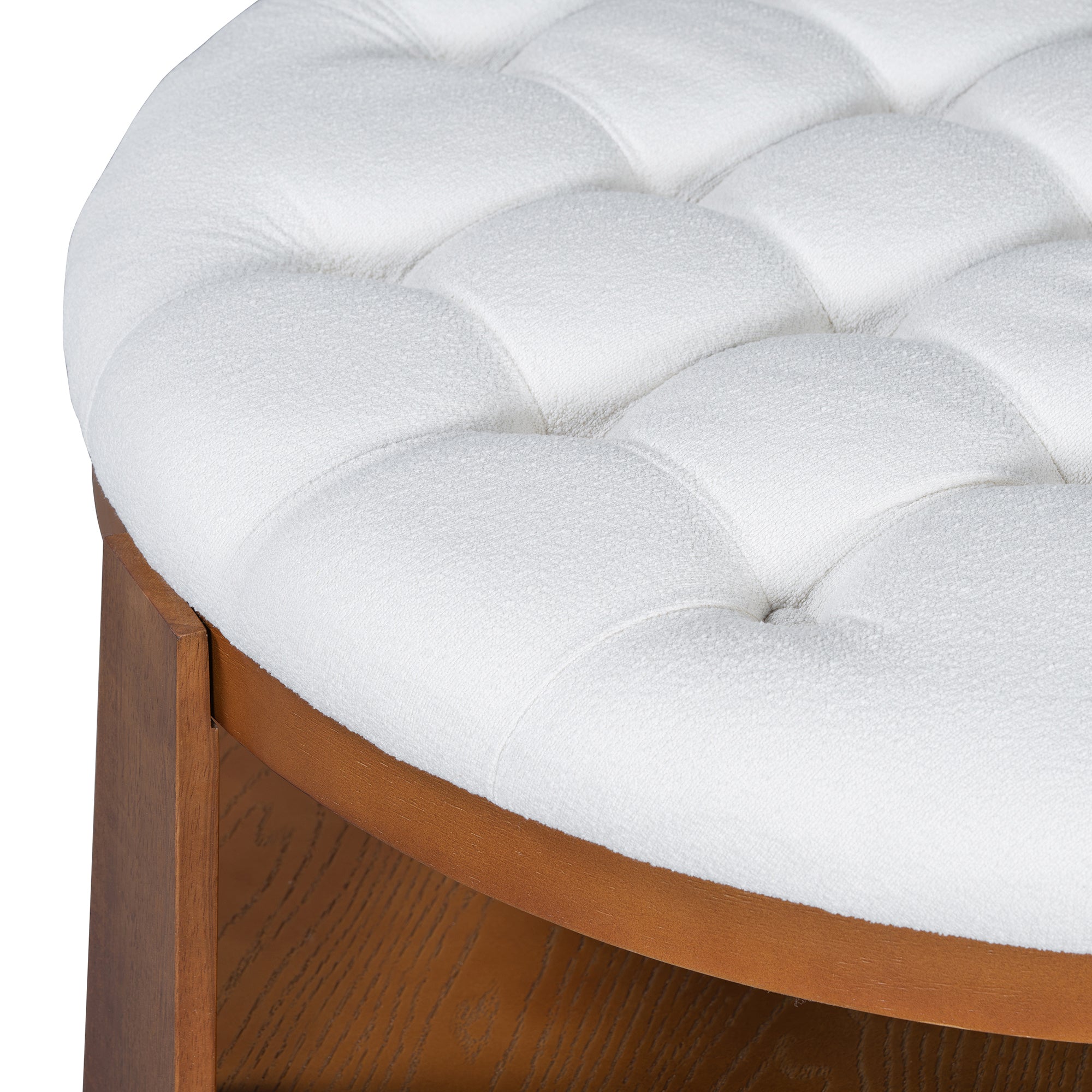 Modern Large Round Ottoman Coffee Table 2-Tier