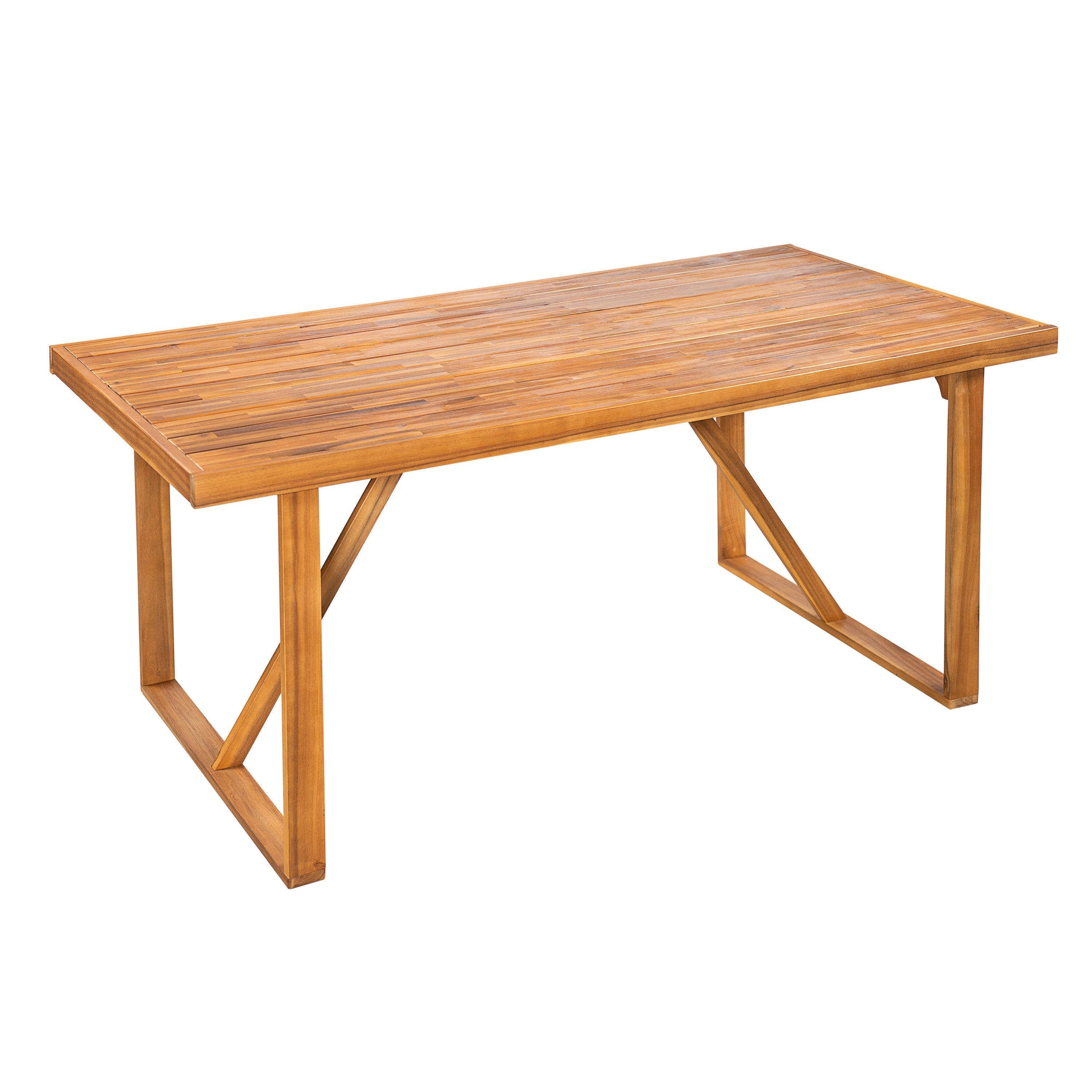 7 Pieces Acacia Wood Outdoor Dining Set with Cushions