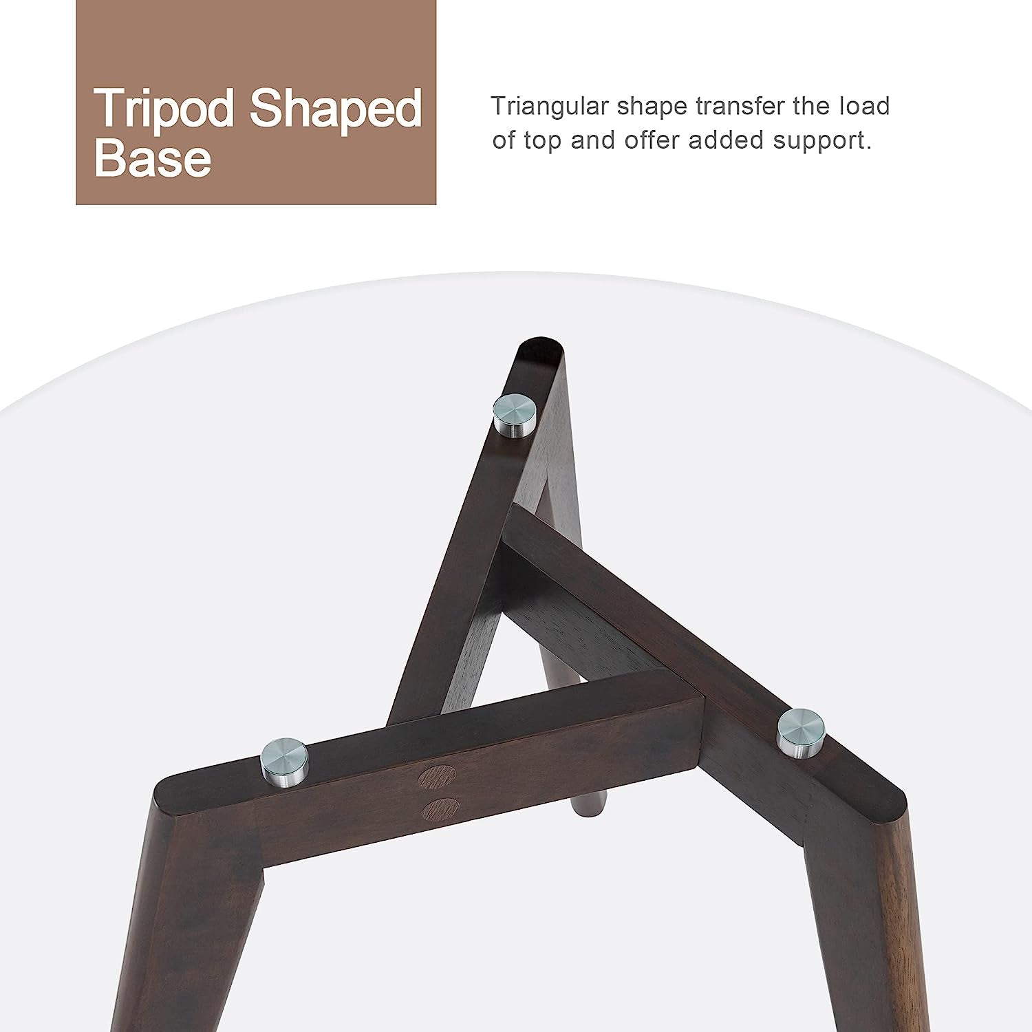 Round Glass Dining Table 31.5 Inch Dark Brown Modern