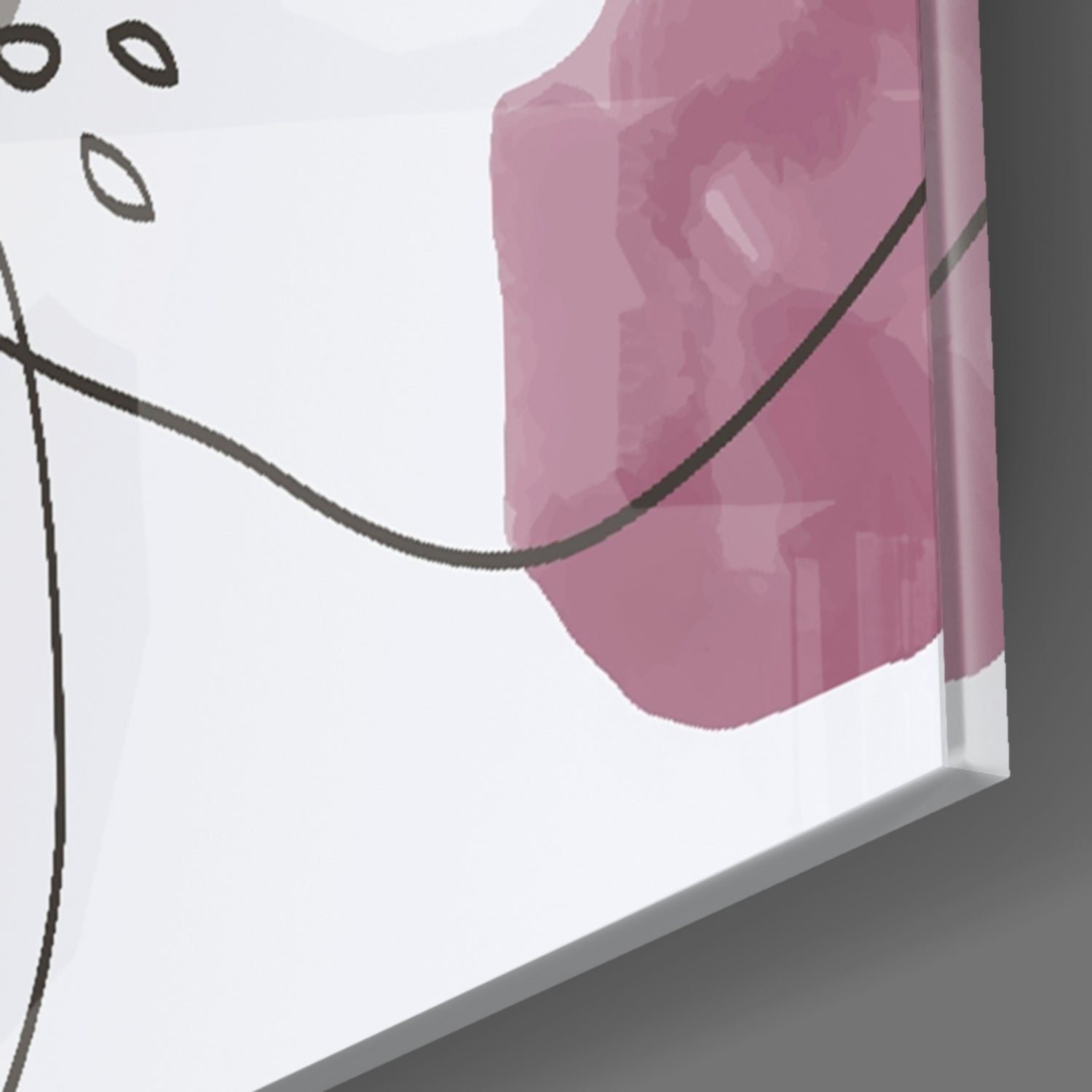 Boho Line Art Flower Glass Wall Art