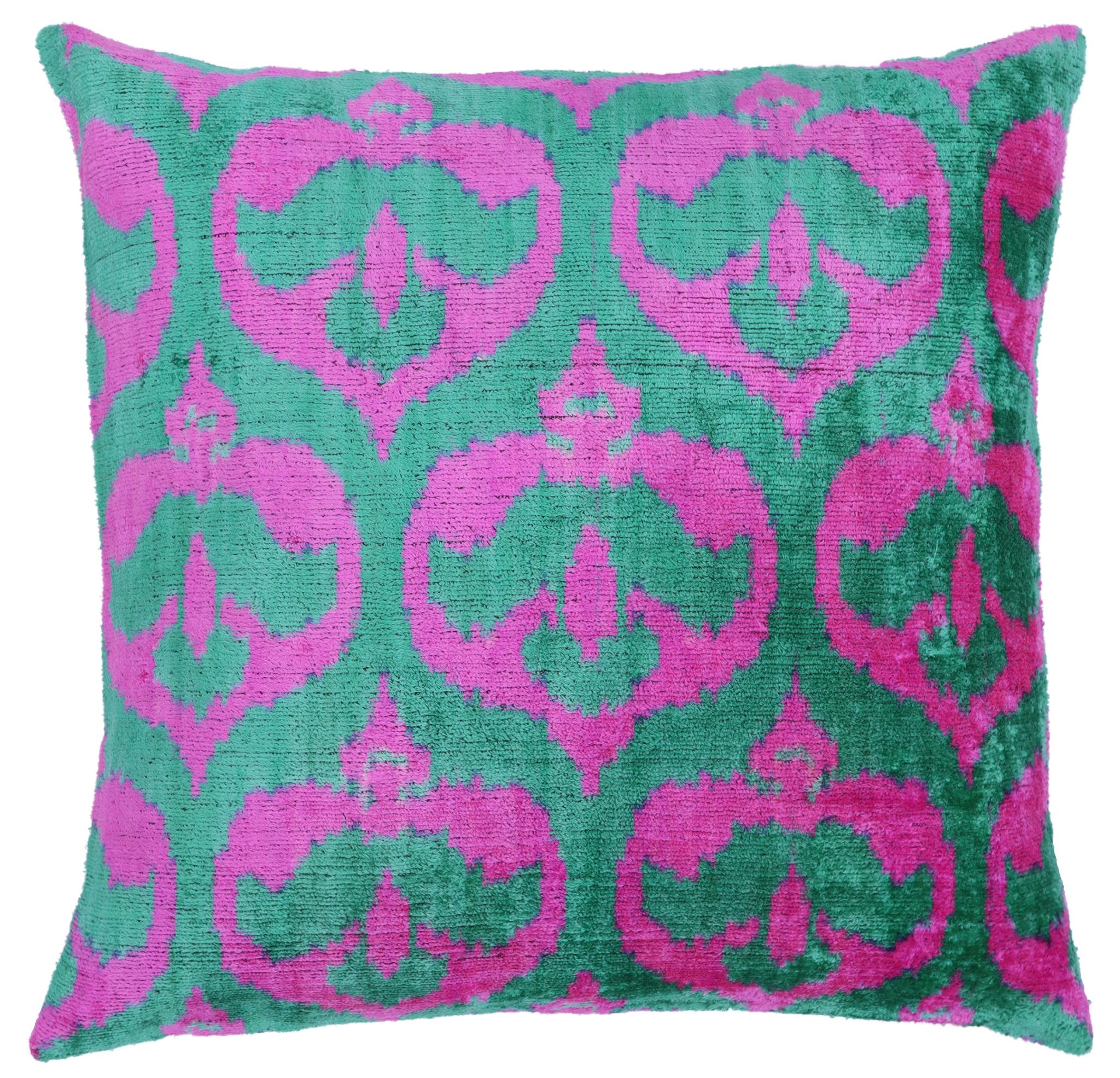 Canvello Decorative Green Pink Pillows For Couch with Down Insert - 18x18 in-0
