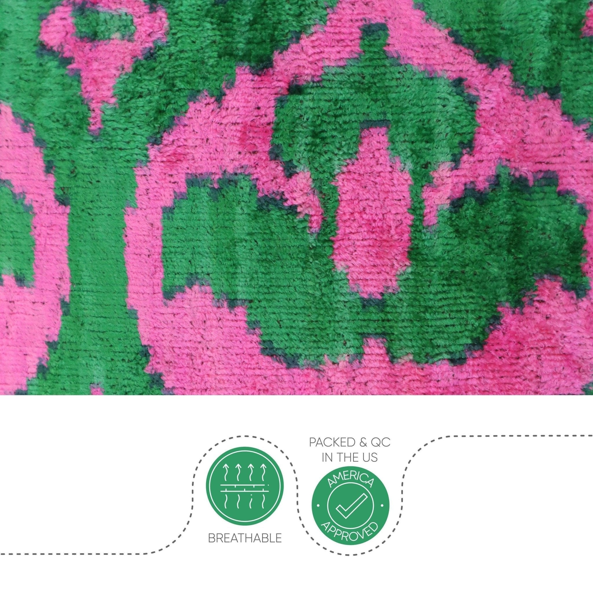 Canvello Decorative Green Pink Pillows For Couch with Down Insert - 18x18 in-4