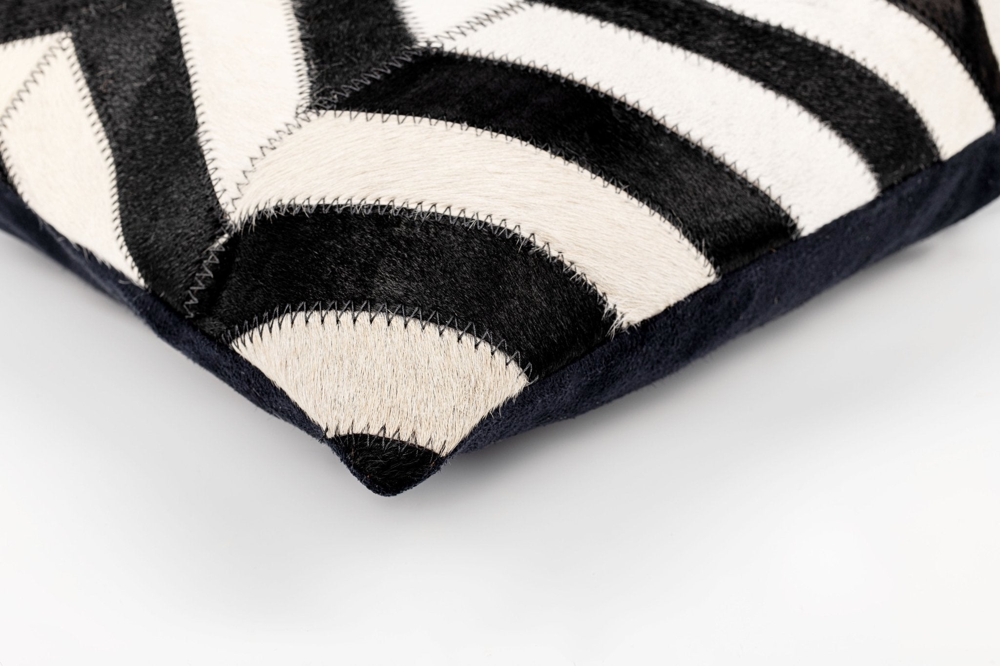 Canvello Genuine Cowhide Leather Decorative Throw Pillows - Handmade Patchwork Boho Accent Pillows For Sofa, Couch, Bed, Chair - Western Southwestern Farmhouse Pillow Covers With Feather Down Insert Included-4