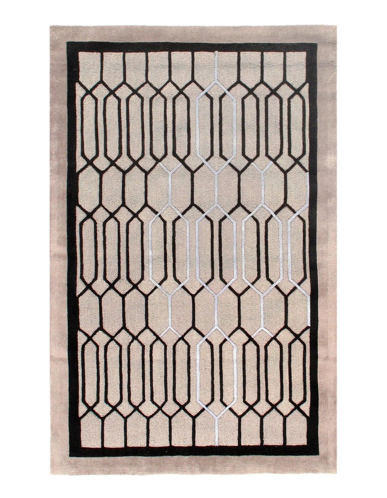 Canvello Gray Modern Tufted Rug - 5' X 8'-0