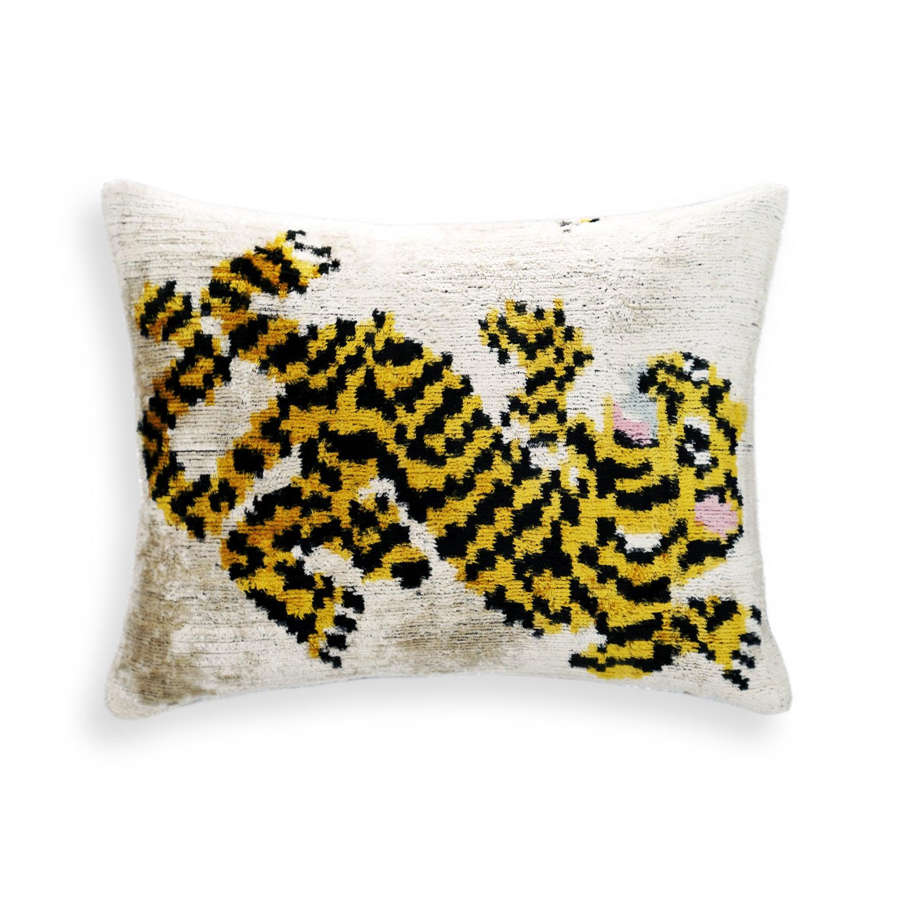 Canvello Handmade Designer Tiger Throw Pillow Down Filled - 16"X24"-5