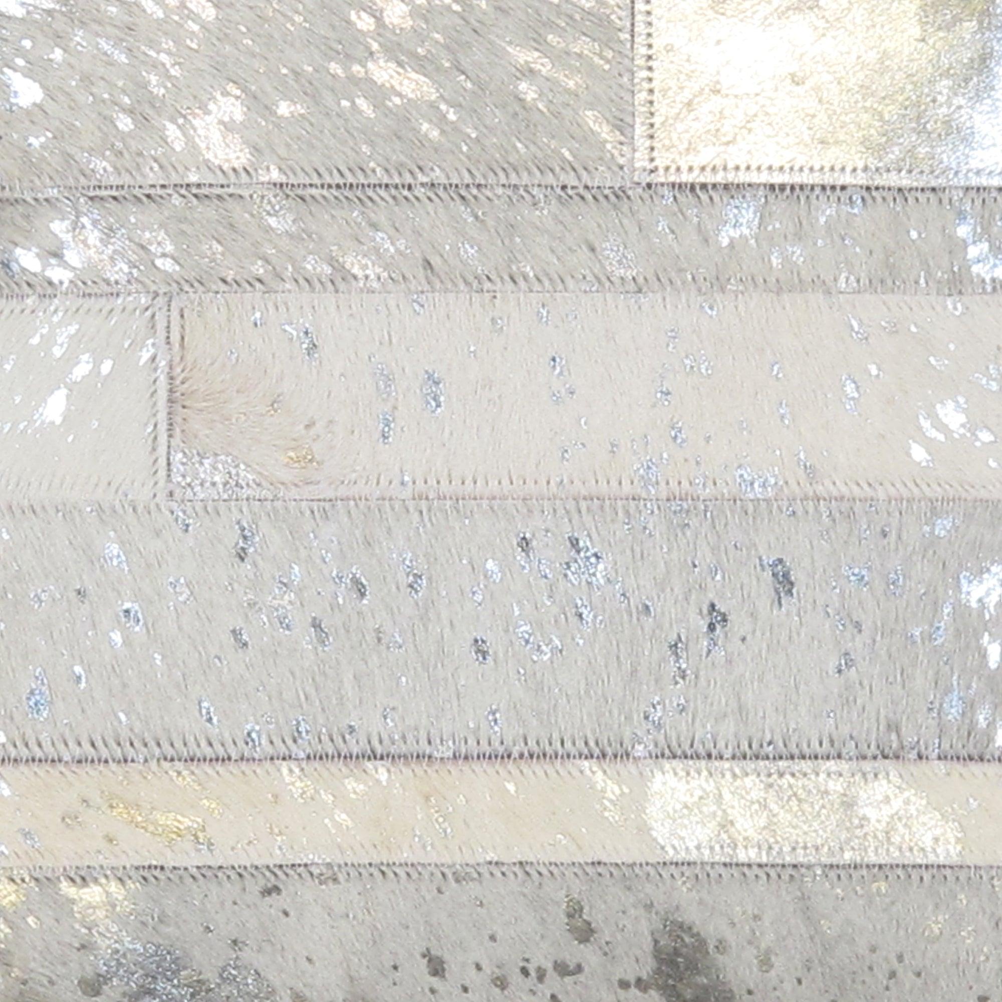 Canvello Safari Striped Silver Cowhide 17" Decorative Throw Pillow-1