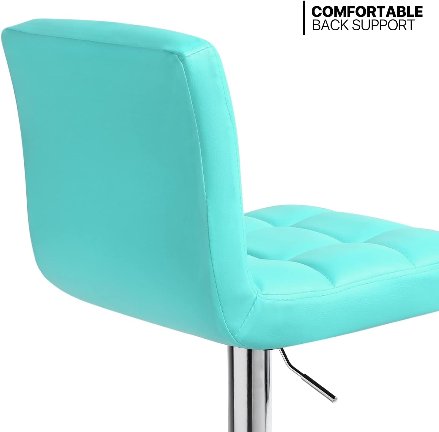 Adjustable Swivel Bar Stools Set of Two Cyan