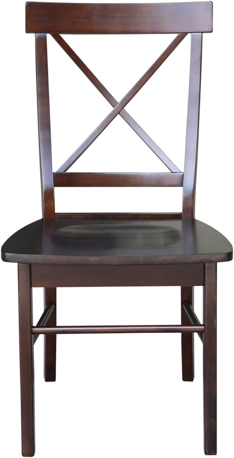 X Back Dining Chair In Java Finish With Solid Wood Seat