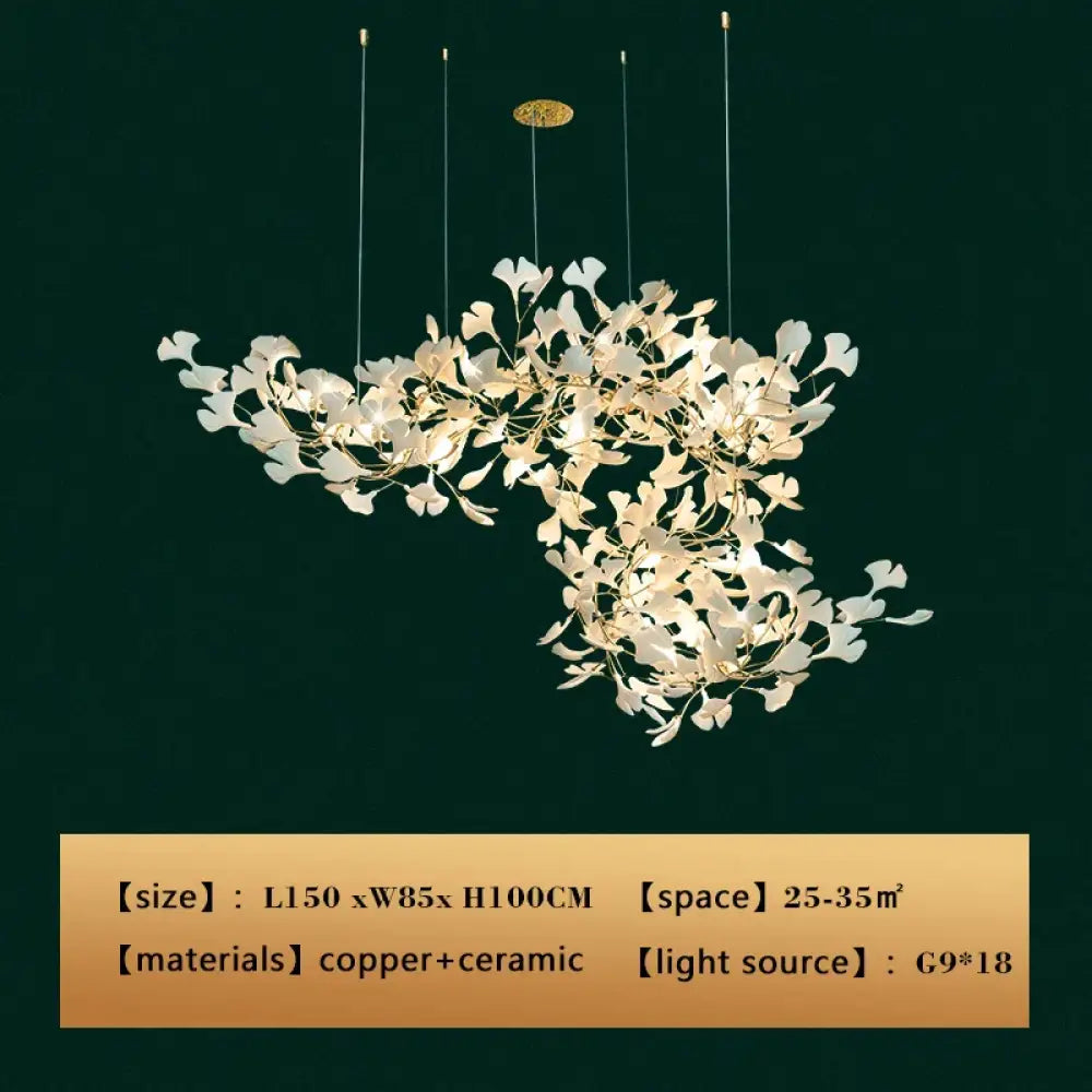 Ceramic Gold White Chandelier | Living Room Home Lighting
