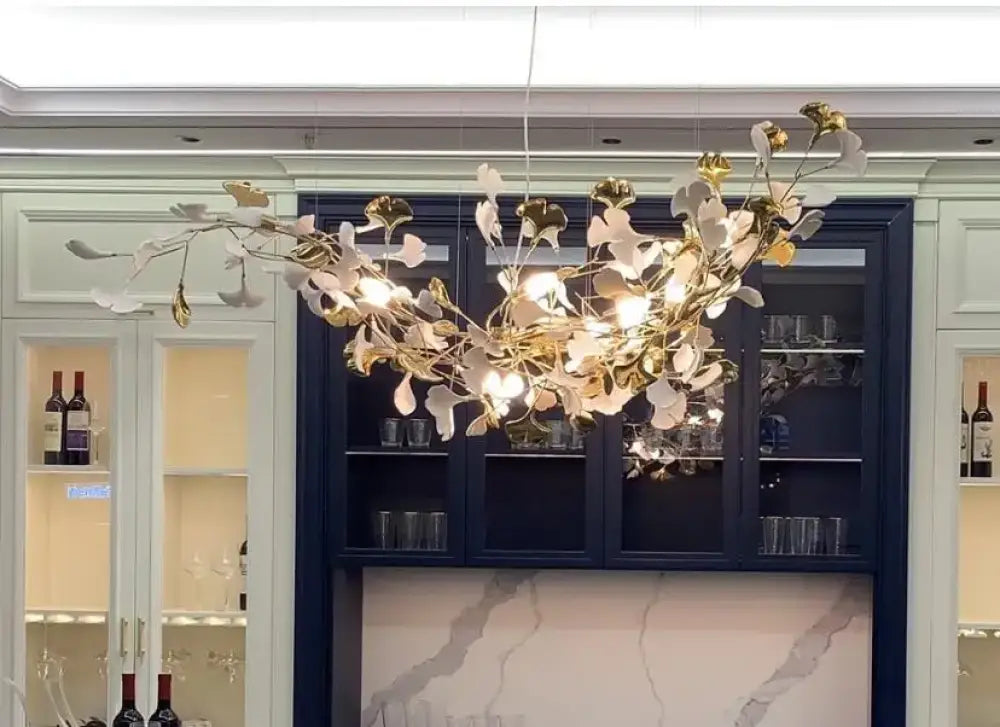 Ceramic Gold White Chandelier | Living Room Home Lighting