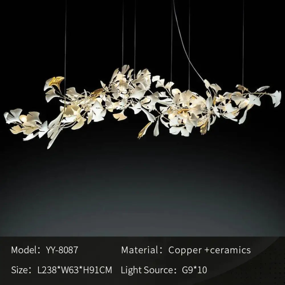 Ceramic Gold White Chandelier | Living Room Home Lighting