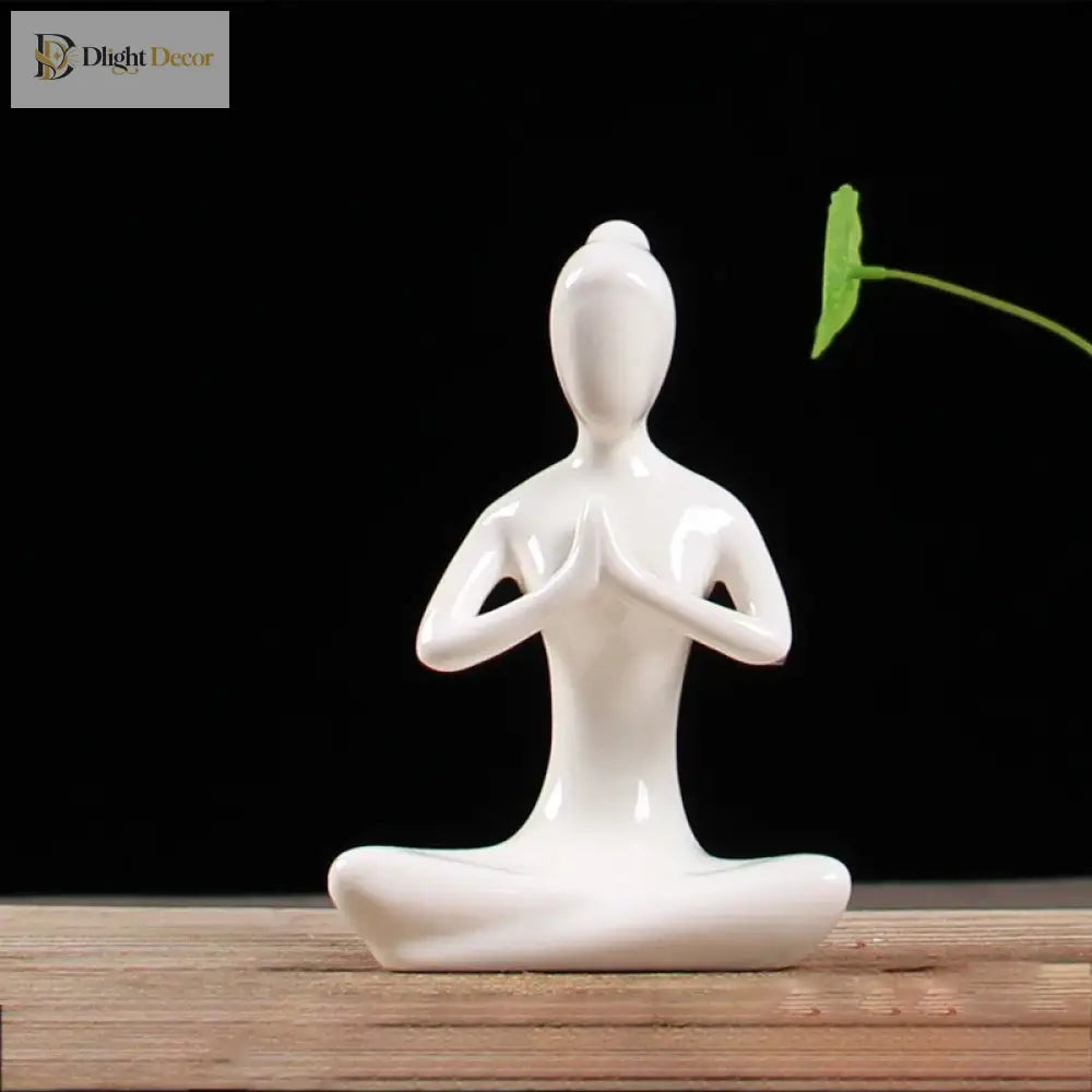 Ceramic Yoga Pose Figurine – Abstract Lady Sculpture in 12 Styles for Home & Studio Decor