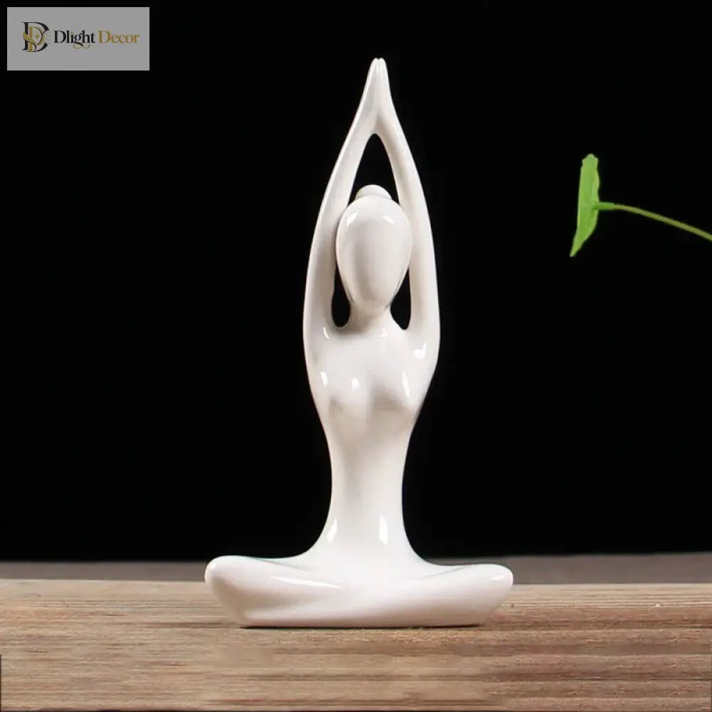 Ceramic Yoga Pose Figurine – Abstract Lady Sculpture in 12 Styles for Home & Studio Decor