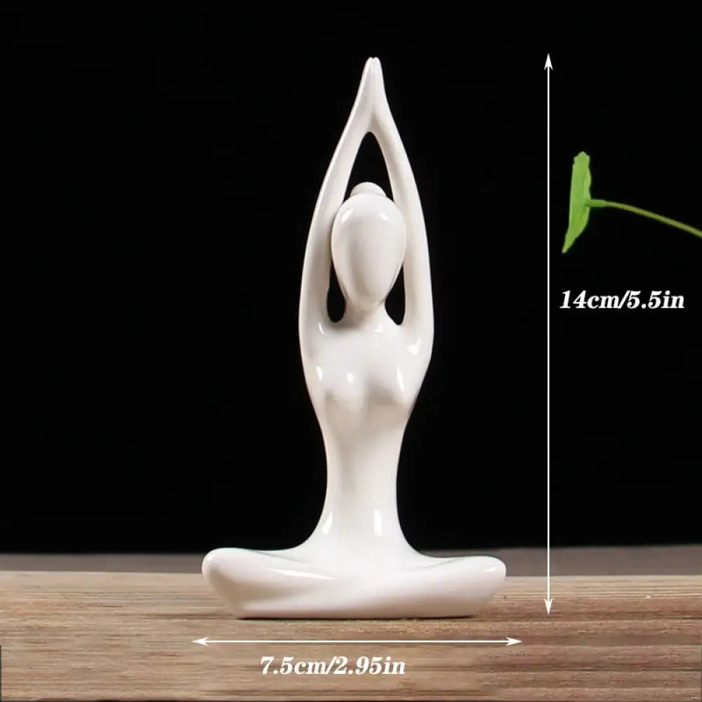 Ceramic Yoga Pose Figurine – Abstract Lady Sculpture in 12 Styles for Home & Studio Decor