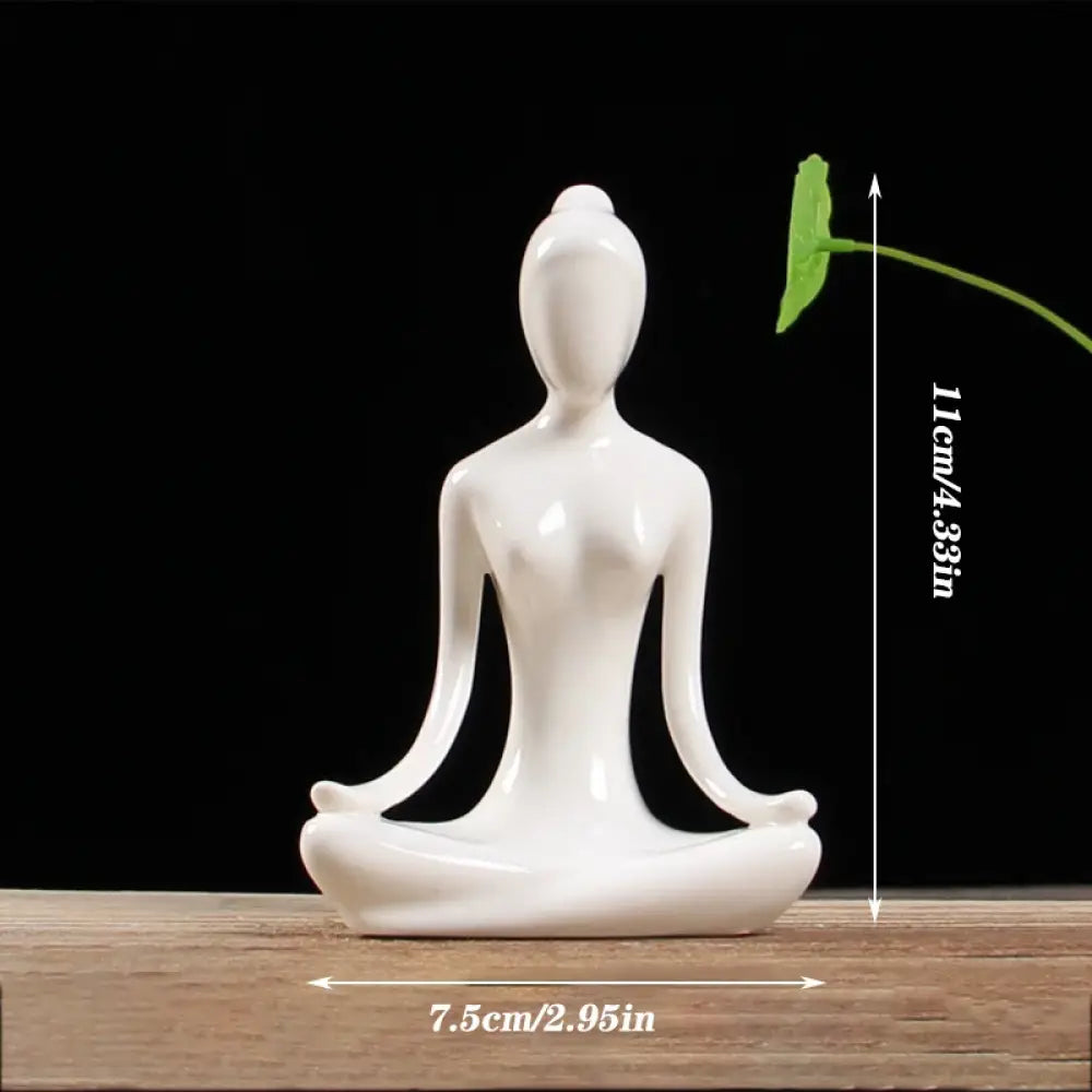 Ceramic Yoga Pose Figurine – Abstract Lady Sculpture in 12 Styles for Home & Studio Decor