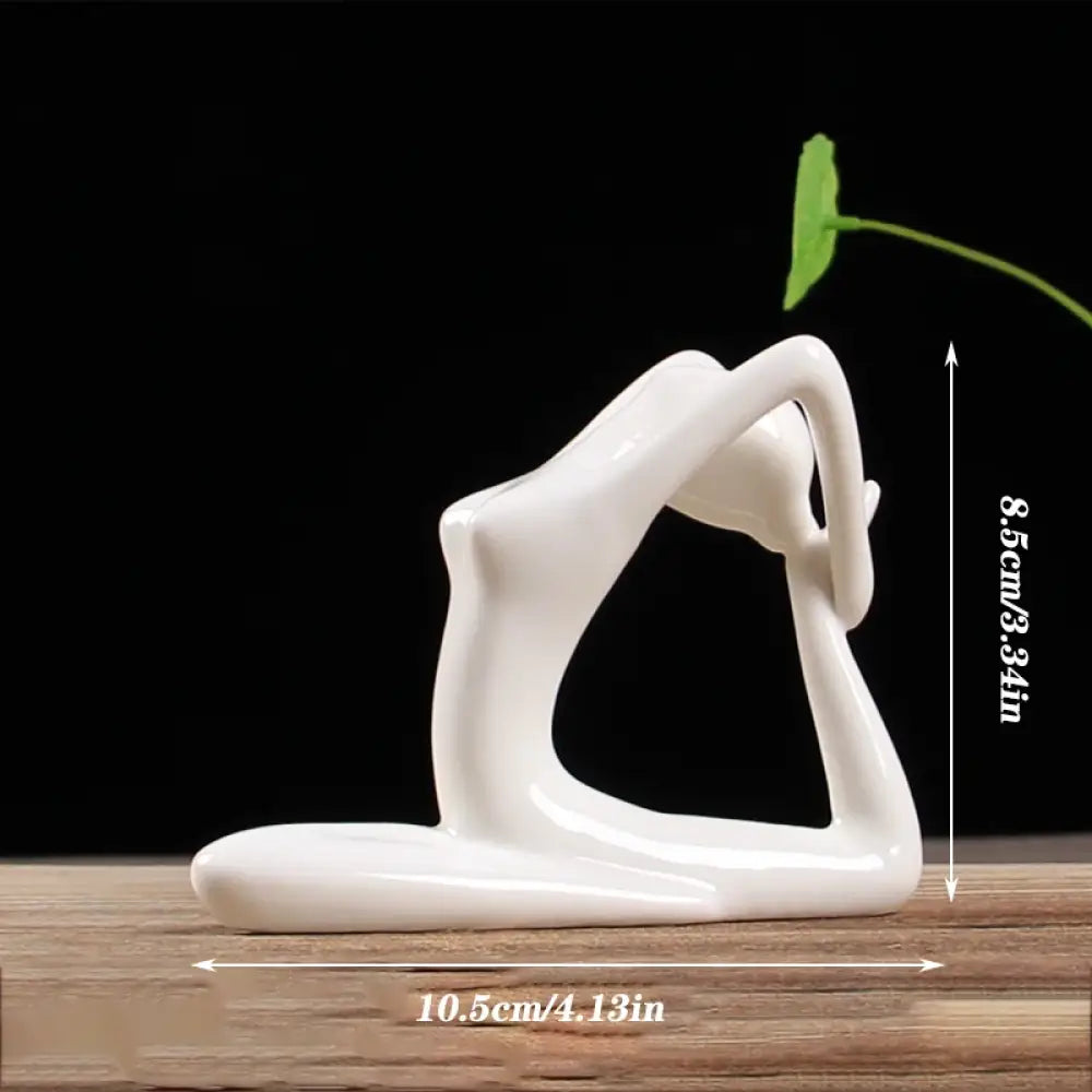 Ceramic Yoga Pose Figurine – Abstract Lady Sculpture in 12 Styles for Home & Studio Decor