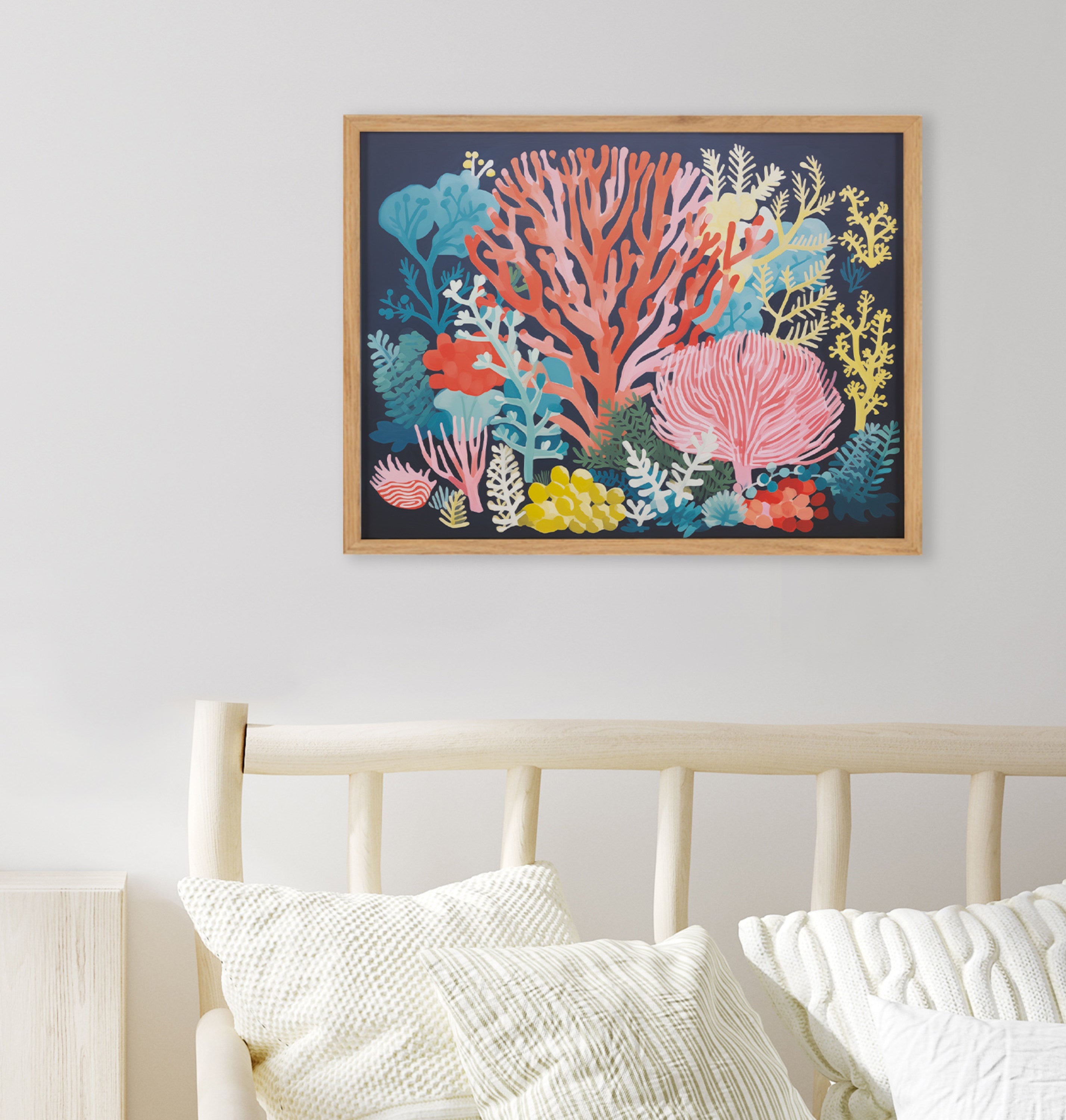 Gallery Bright Coral Underwater Ocean Print by The Creative Bunch Studio