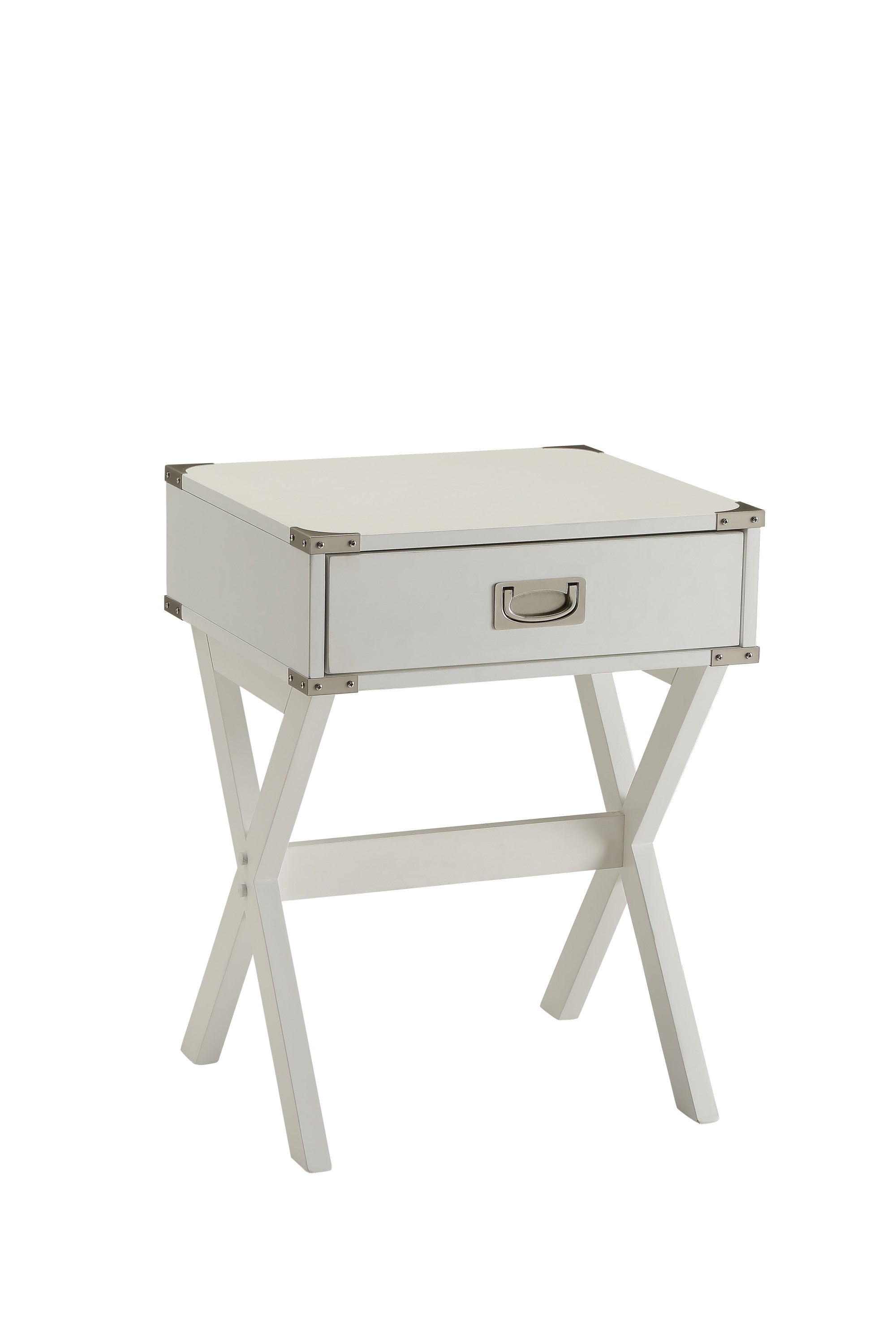 White Finish Accent Table