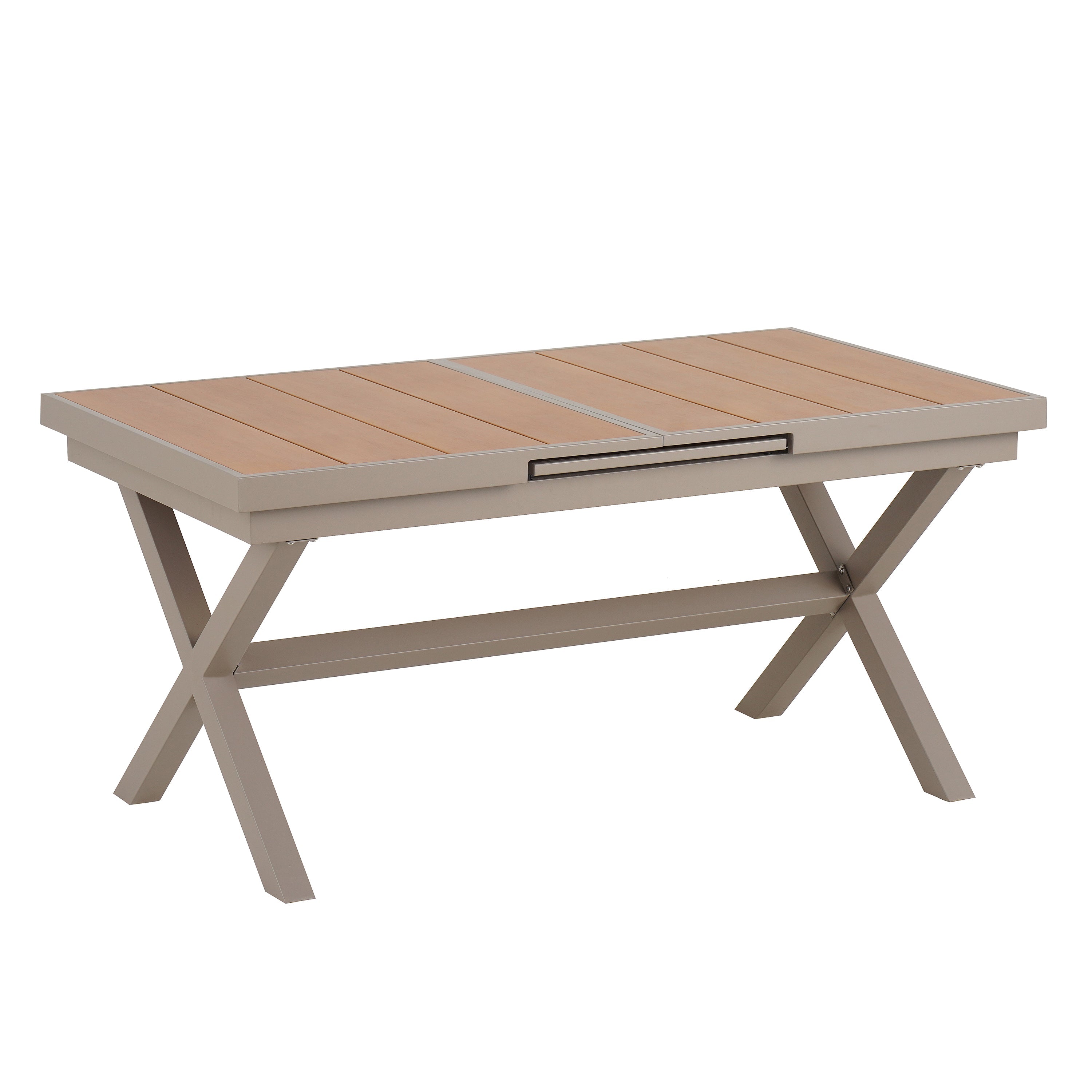 Flexible Outdoor Dining Set with Extendable Table and Six Chairs